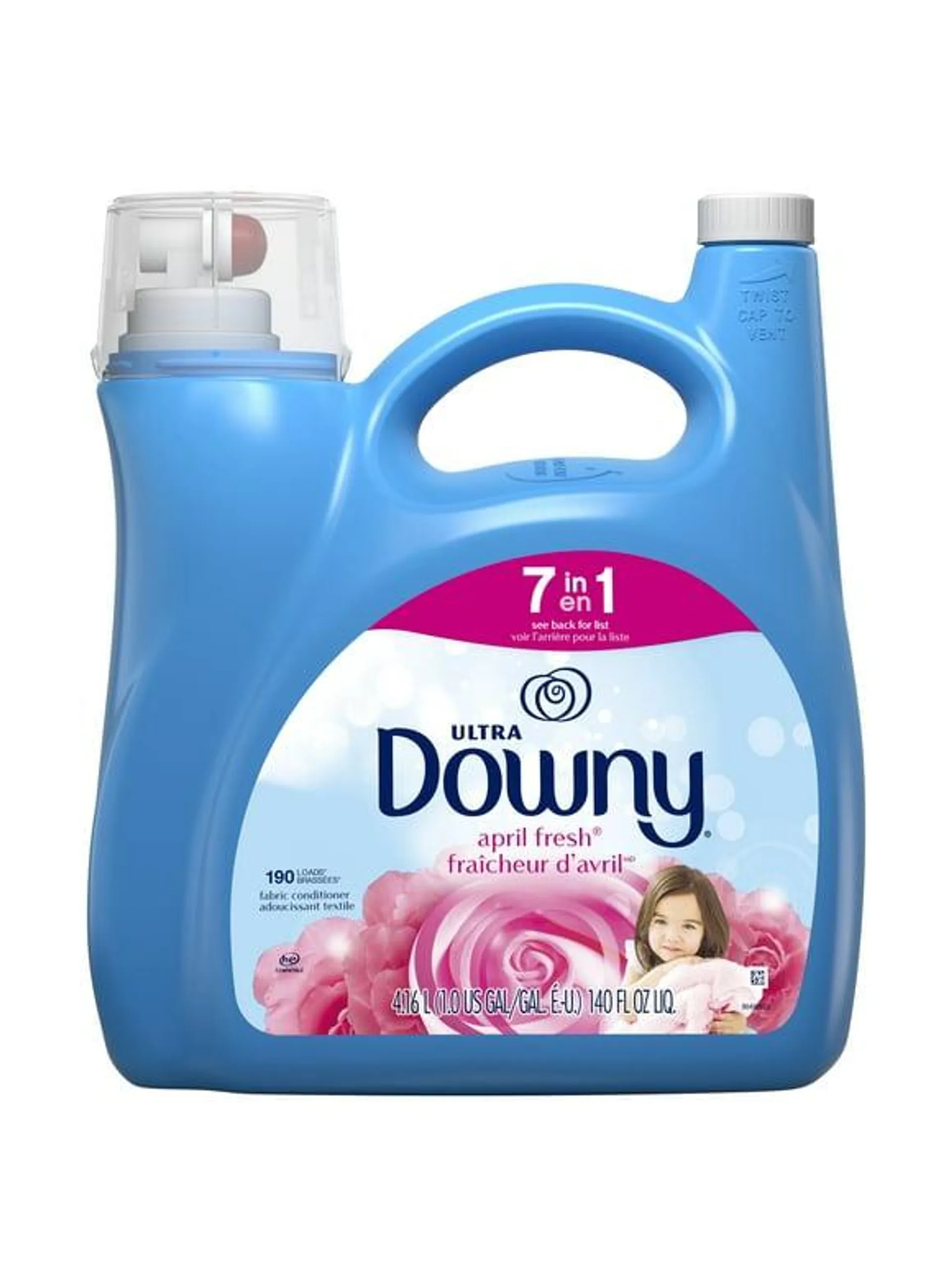 Downy Ultra Laundry Liquid Fabric Softener (Fabric Conditioner), April Fresh, 140 fl oz, 190 Loads