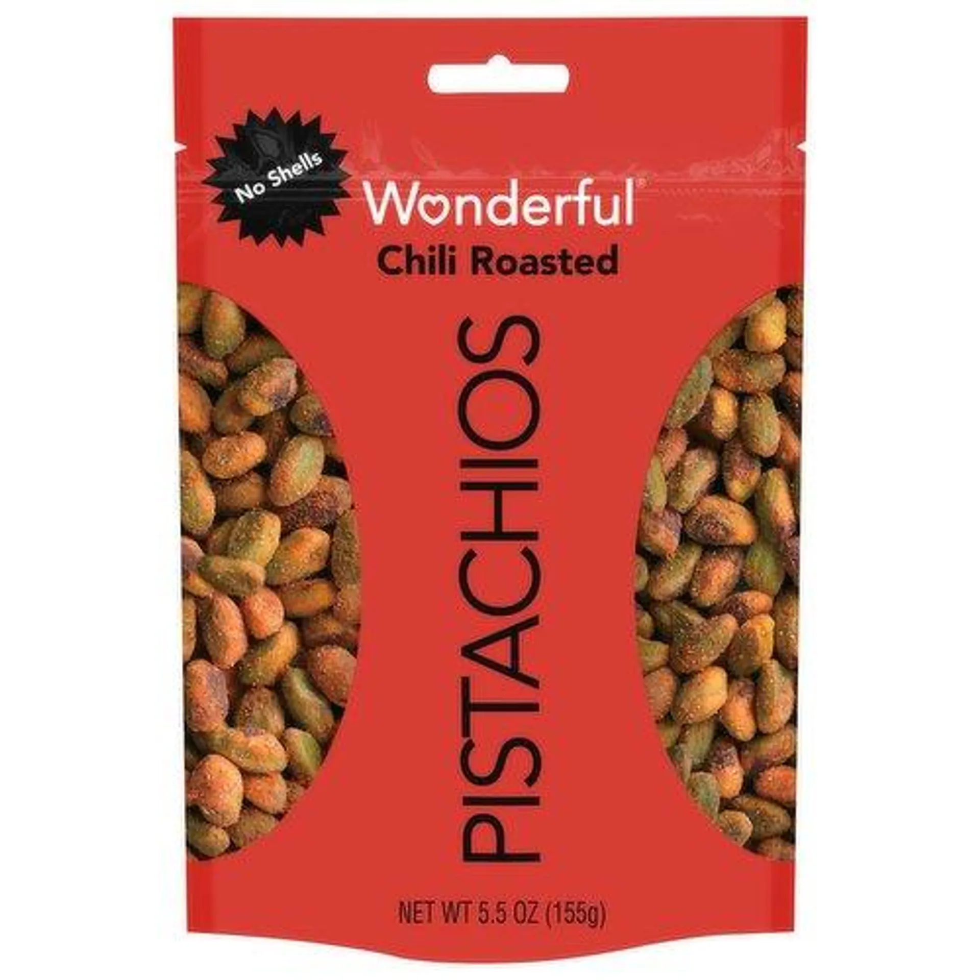 Wonderful Pistachios Pistachios, Chili Roasted, No Shells - 5.5 Ounce
