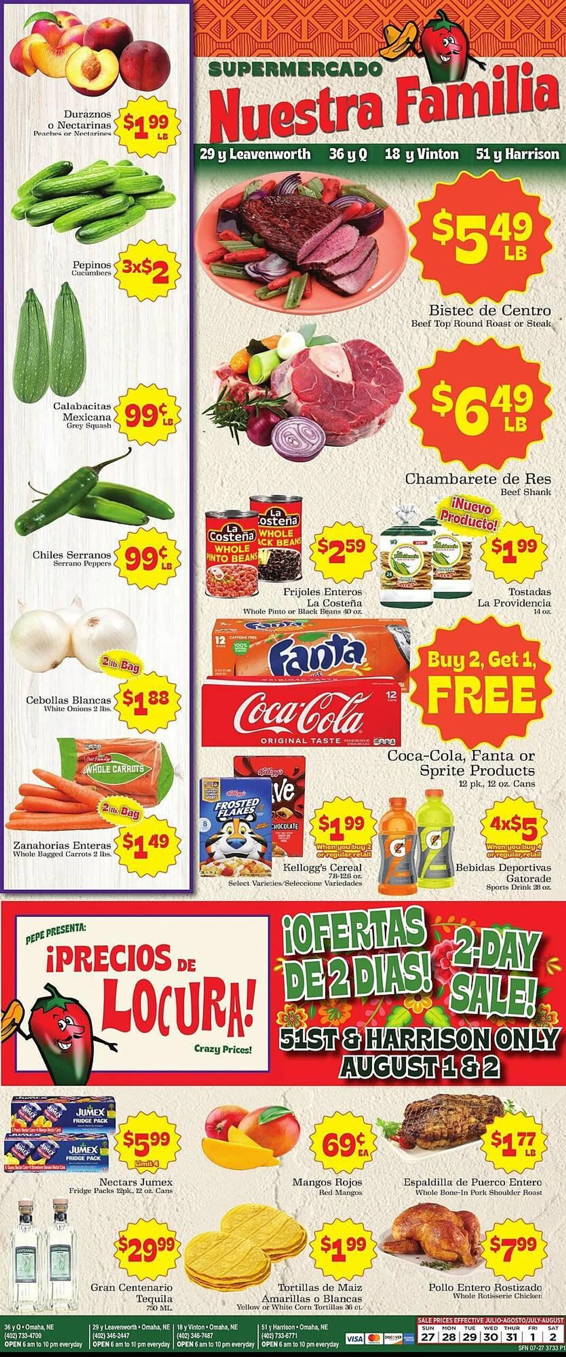 Weekly ad Supermercado Nuestra Familia Weekly Ad from July 27 to August 2 2025 - Page 1