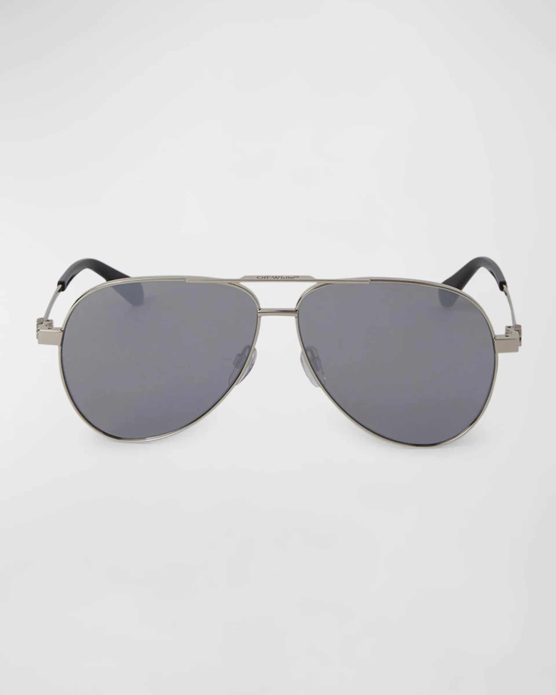 Men's Ruston Double-Bridge Metal Aviator Sunglasses