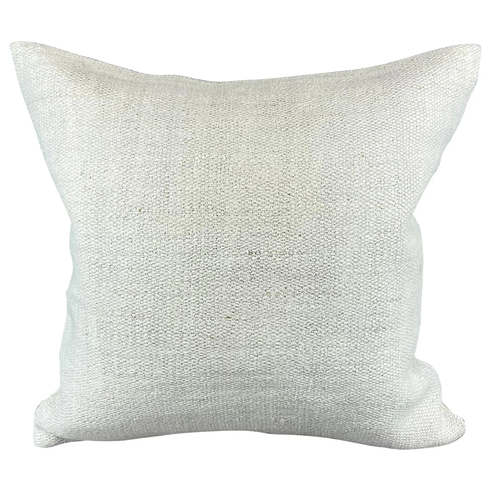 20 x 20 Hemp Turkish Cushion Natural Grayish White Pillow Cushion Cover #6507