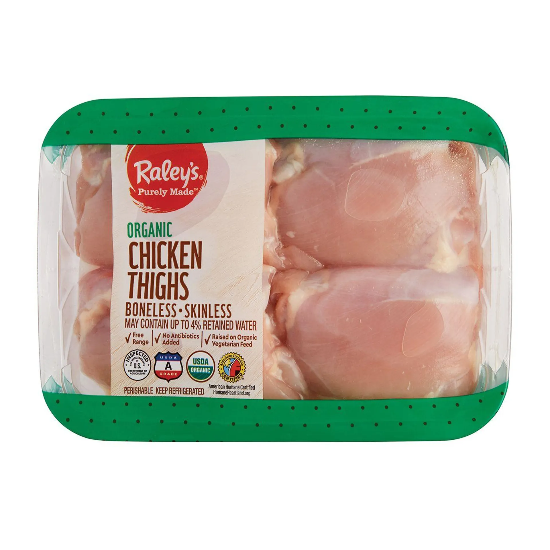 Raley's Purely Made Organic Boneless Skinless Chicken Thighs