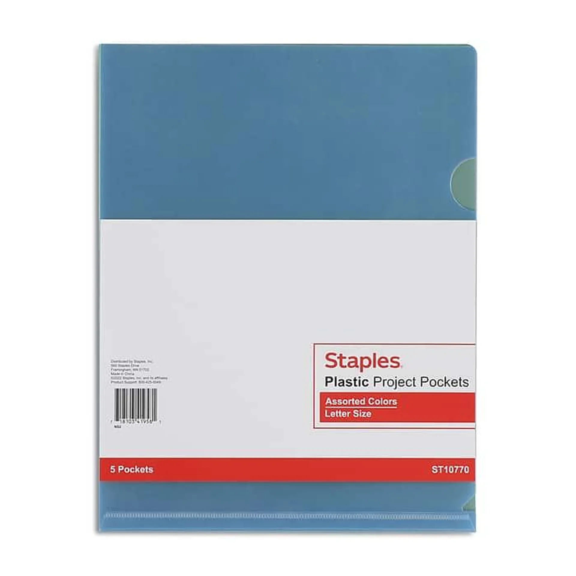 Staples Poly Heavy Duty 1 Pocket Project Presentation Folder,