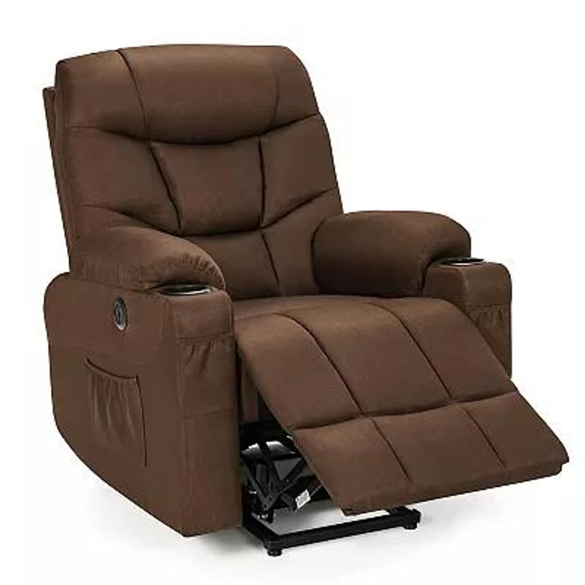 Electric Power Lift Recliner Chair with Vibration Massage and Lumbar Heat-Brown