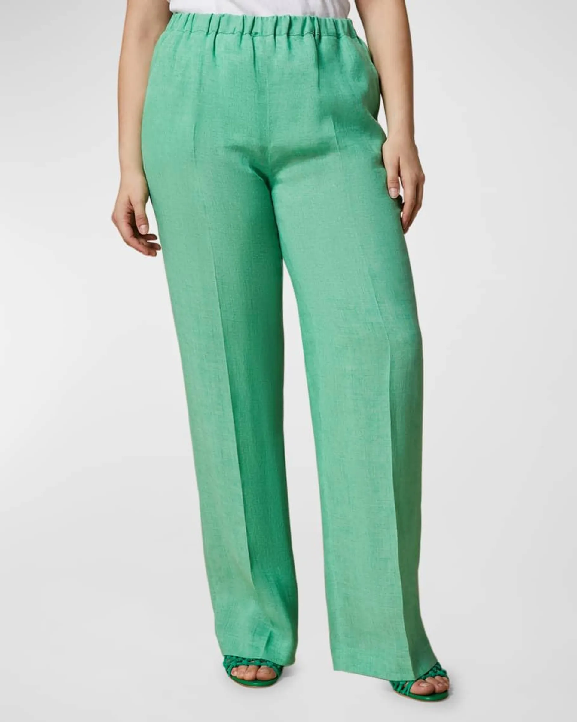 Plus Size Rocco High-Rise Linen Trousers