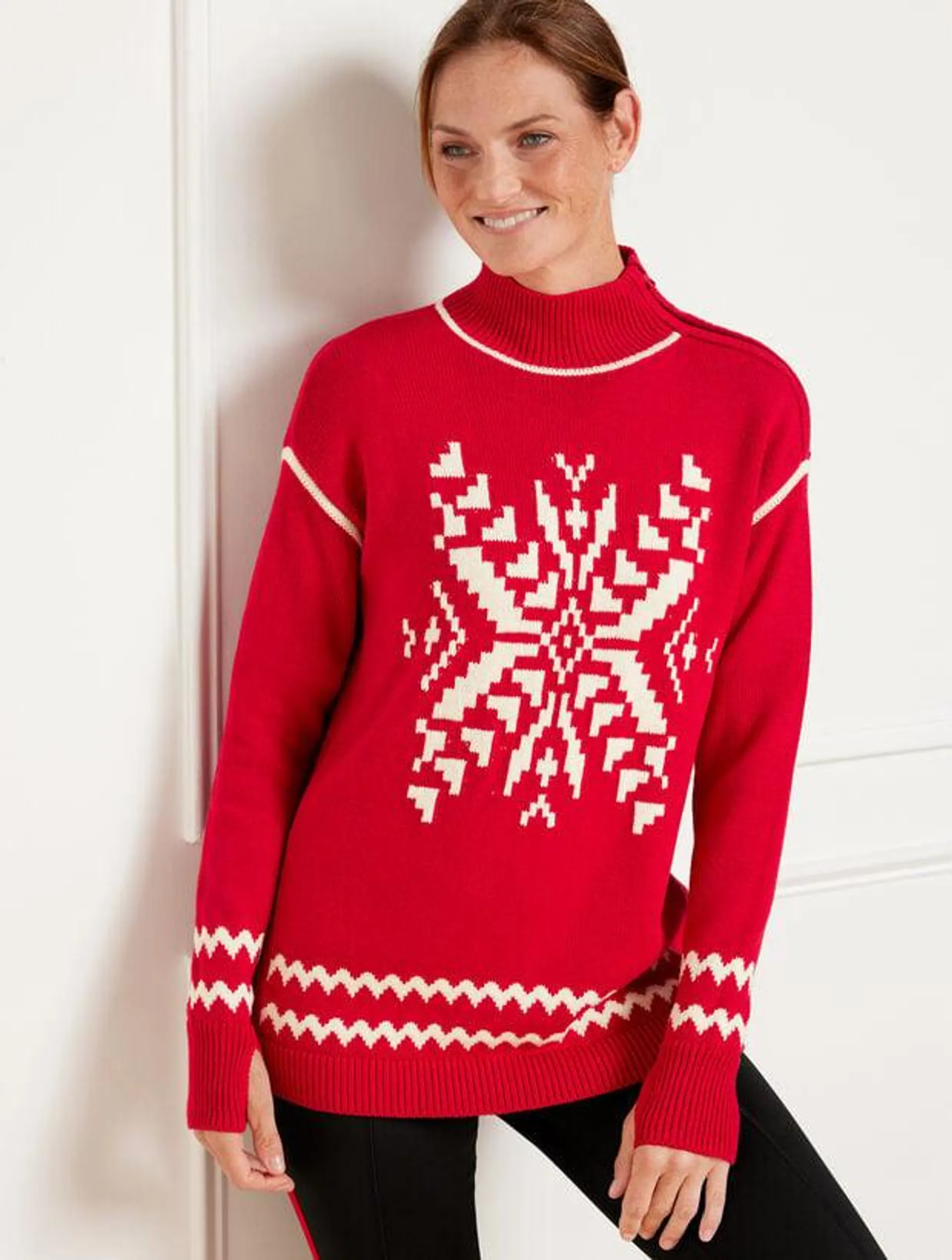 Turtleneck Sweater - Snowflake