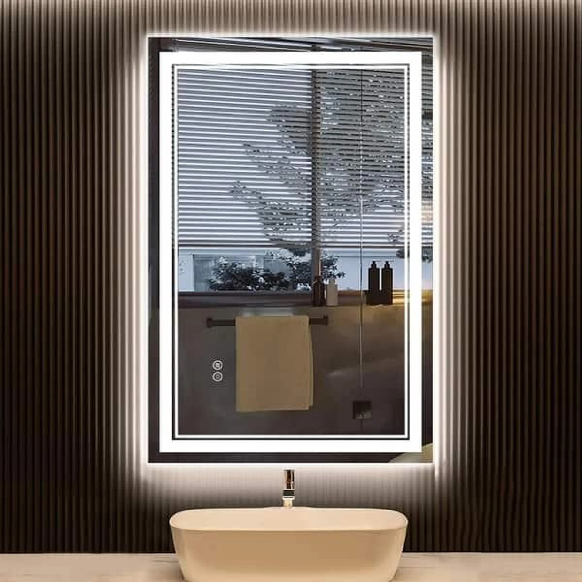 KIOTEE LED Bathroom Mirror with Lights Vanity Mirror for Bathroom Wall