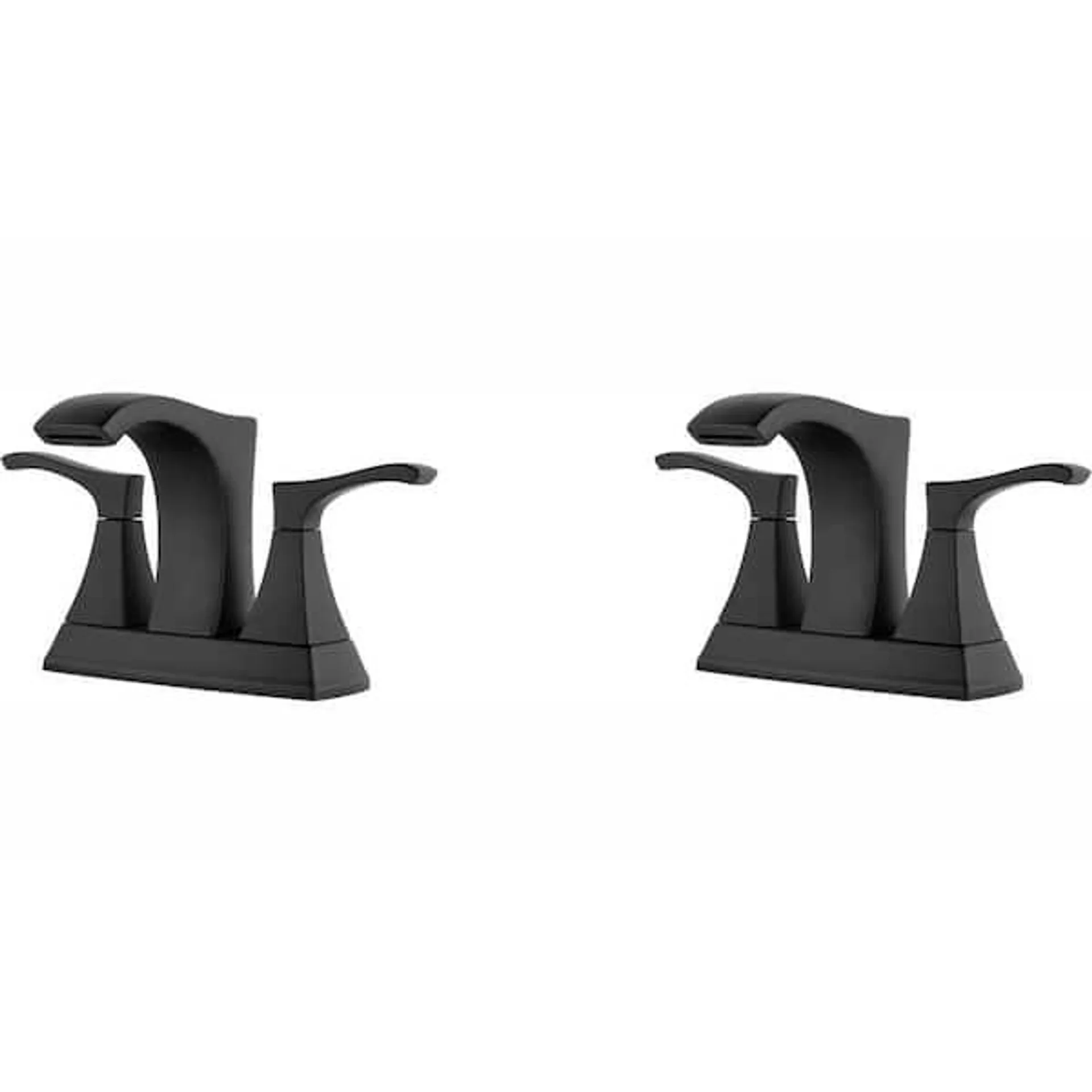 Venturi 4 in. Centerset 2-Handle Bathroom Faucet in Matte Black (2-Pack Combo)