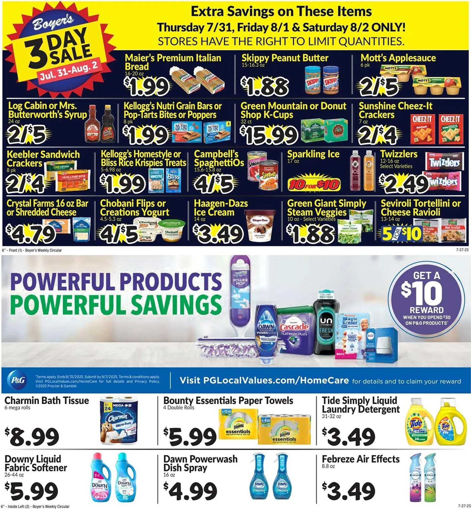 Weekly ad Boyer's Food Markets Weekly Ad from July 27 to August 30 2025 - Page 1