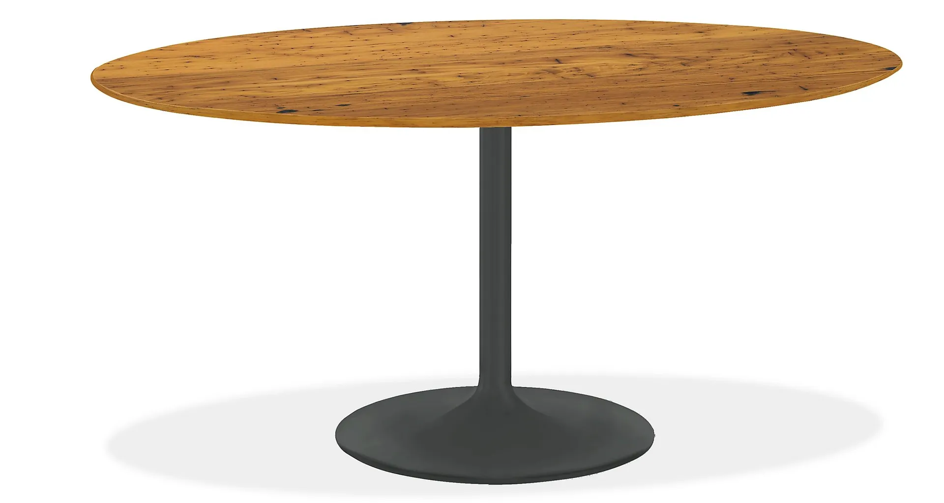 Aria 60w 37d Oval Dining Table w/Reclaimed Chestnut Top & Graphite Base