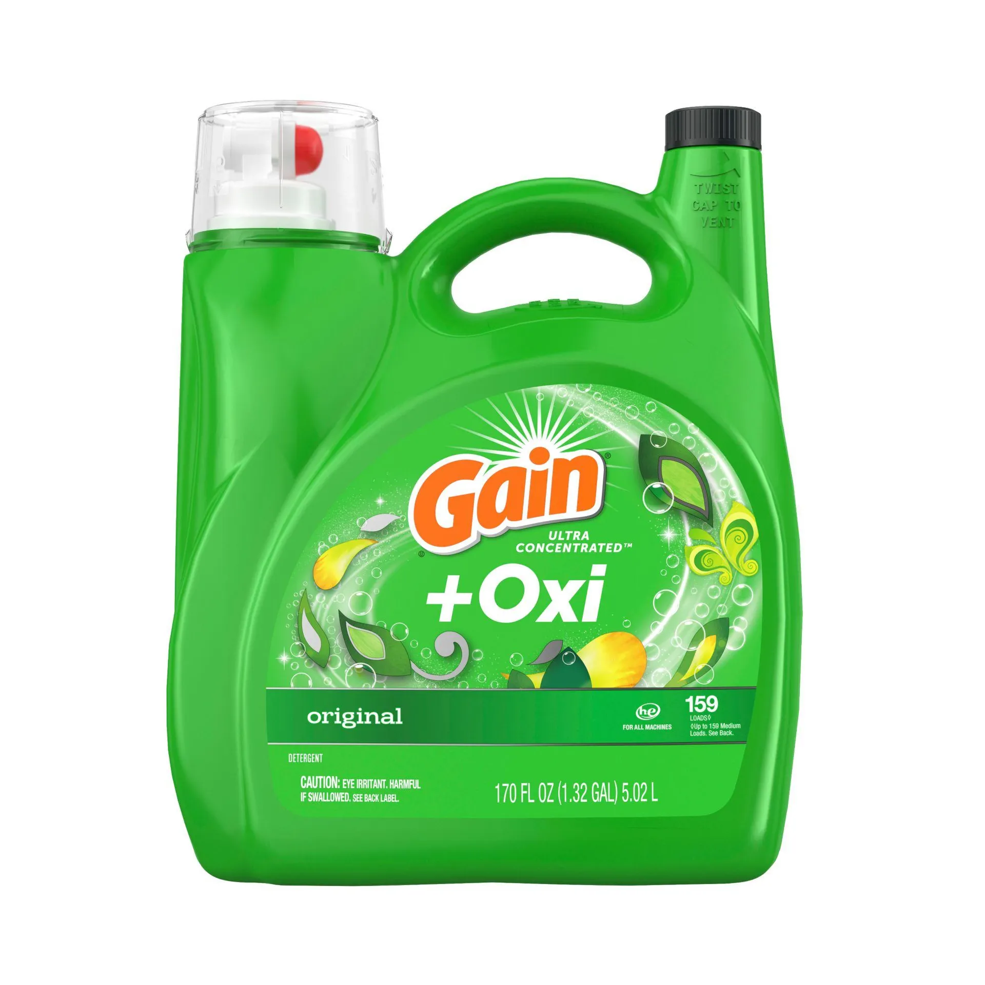 Gain + Oxi Liquid Laundry Detergent, 159 loads/170 fl. oz. - Original Scent