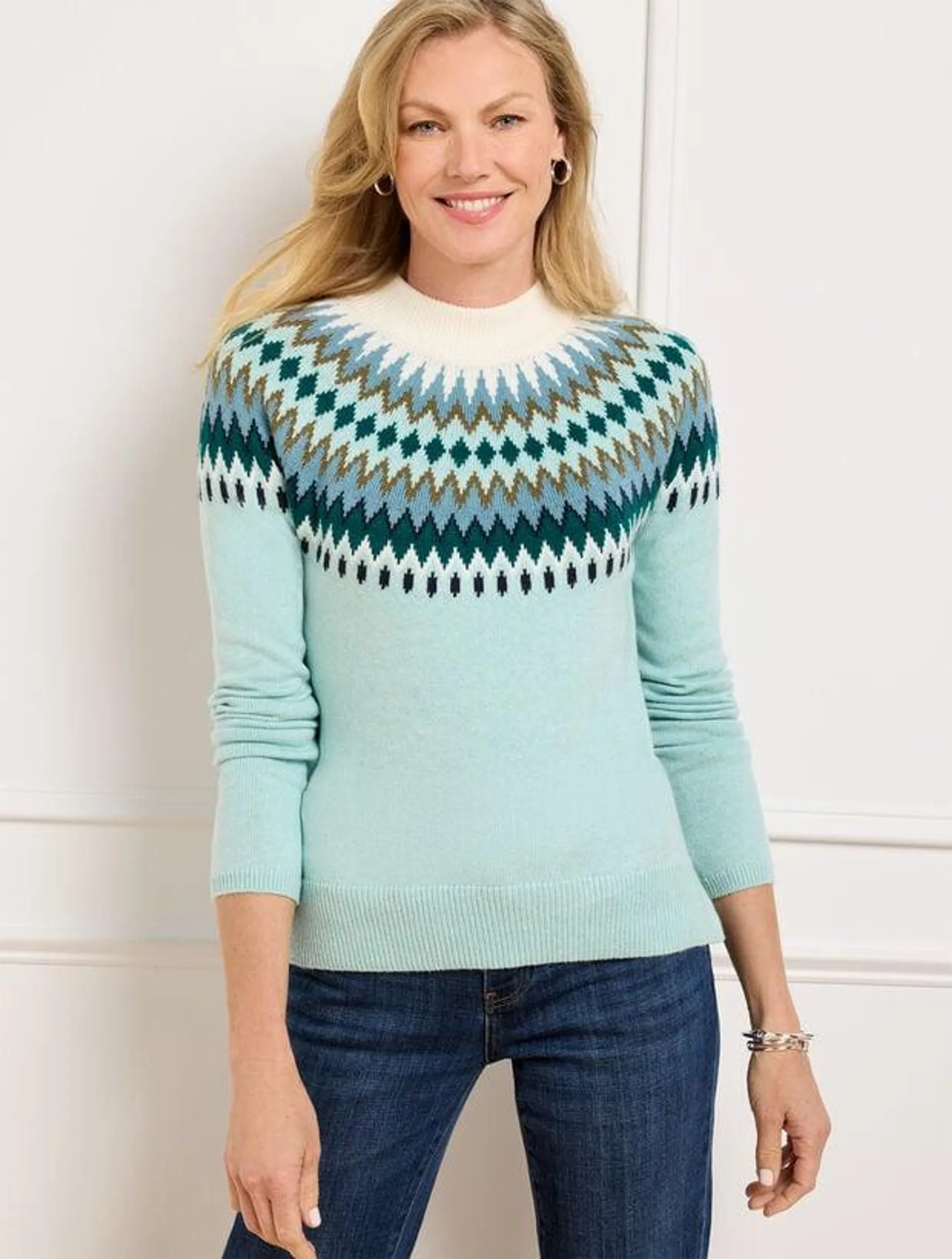 Mockneck Sweater - Chevron Fair Isle