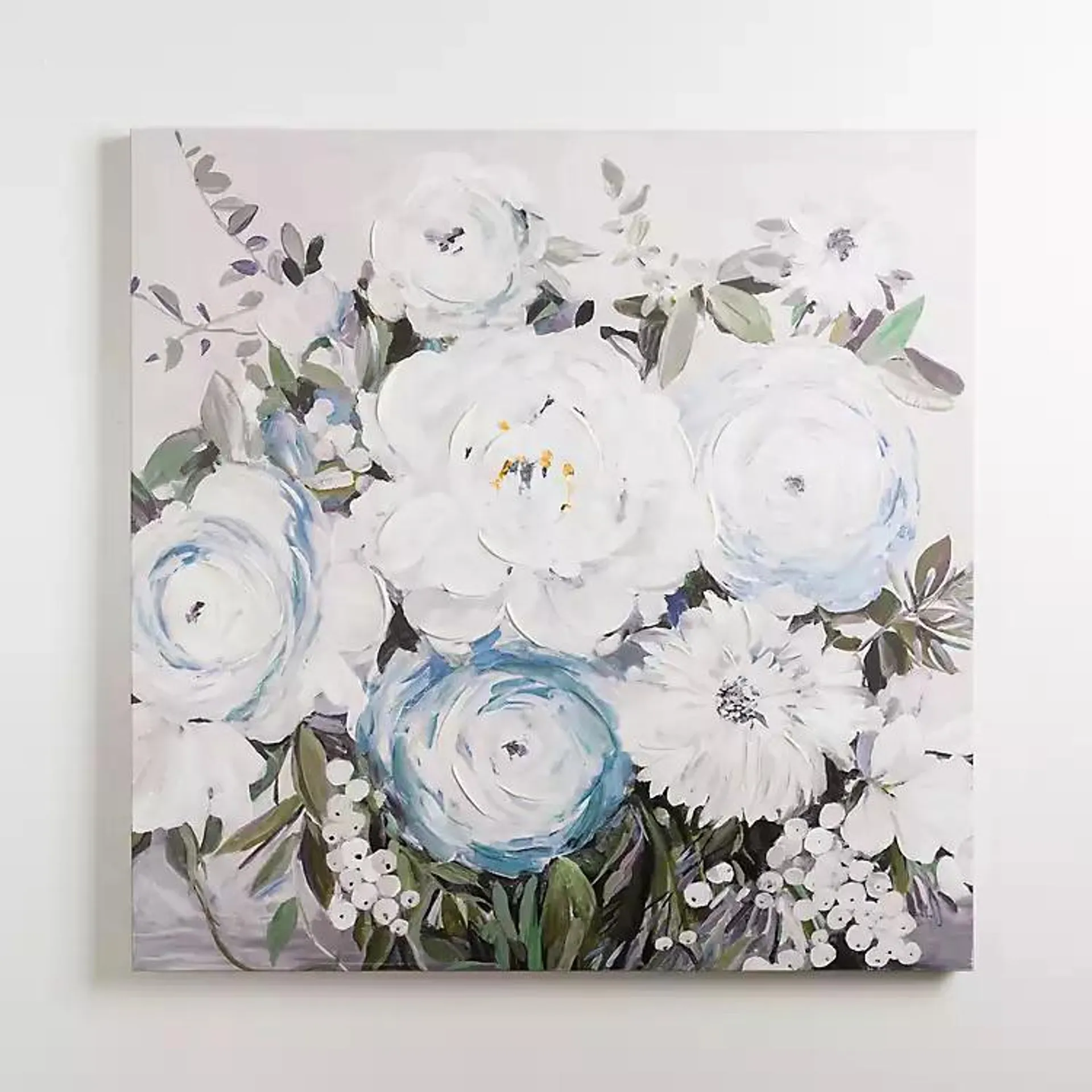 Spring Blue Floral Bouquet Canvas Art Print