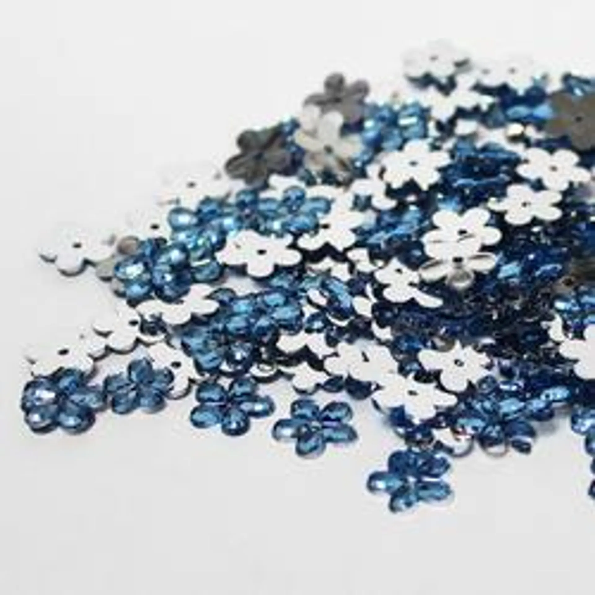 Blue Flat Back Flower Rhinestones (Package of 160 pieces)