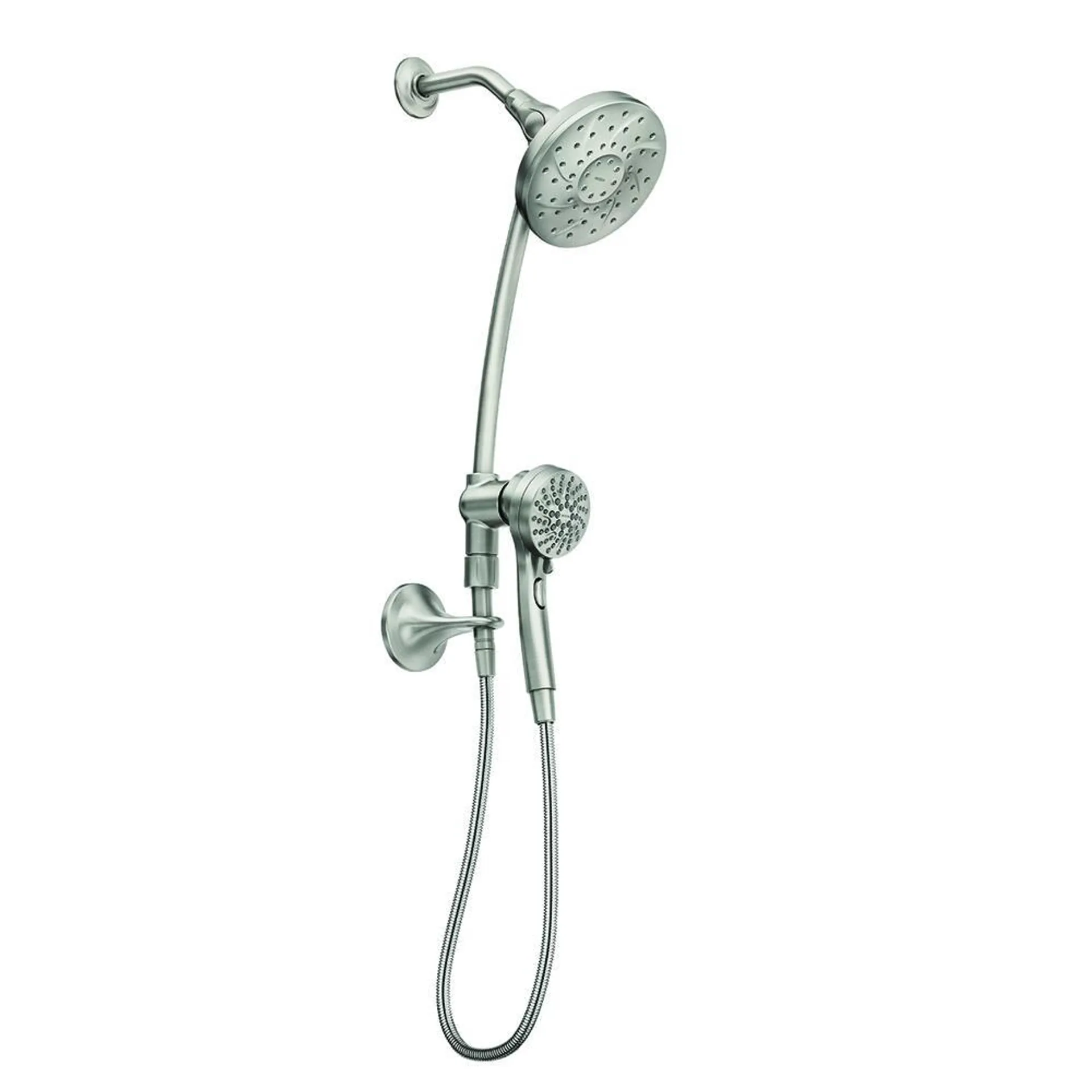 Moen® Magnetix™ 6-Spray Setting Brushed Nickel Fixed Mount & Handheld Showerhead Combo with Slide Bar