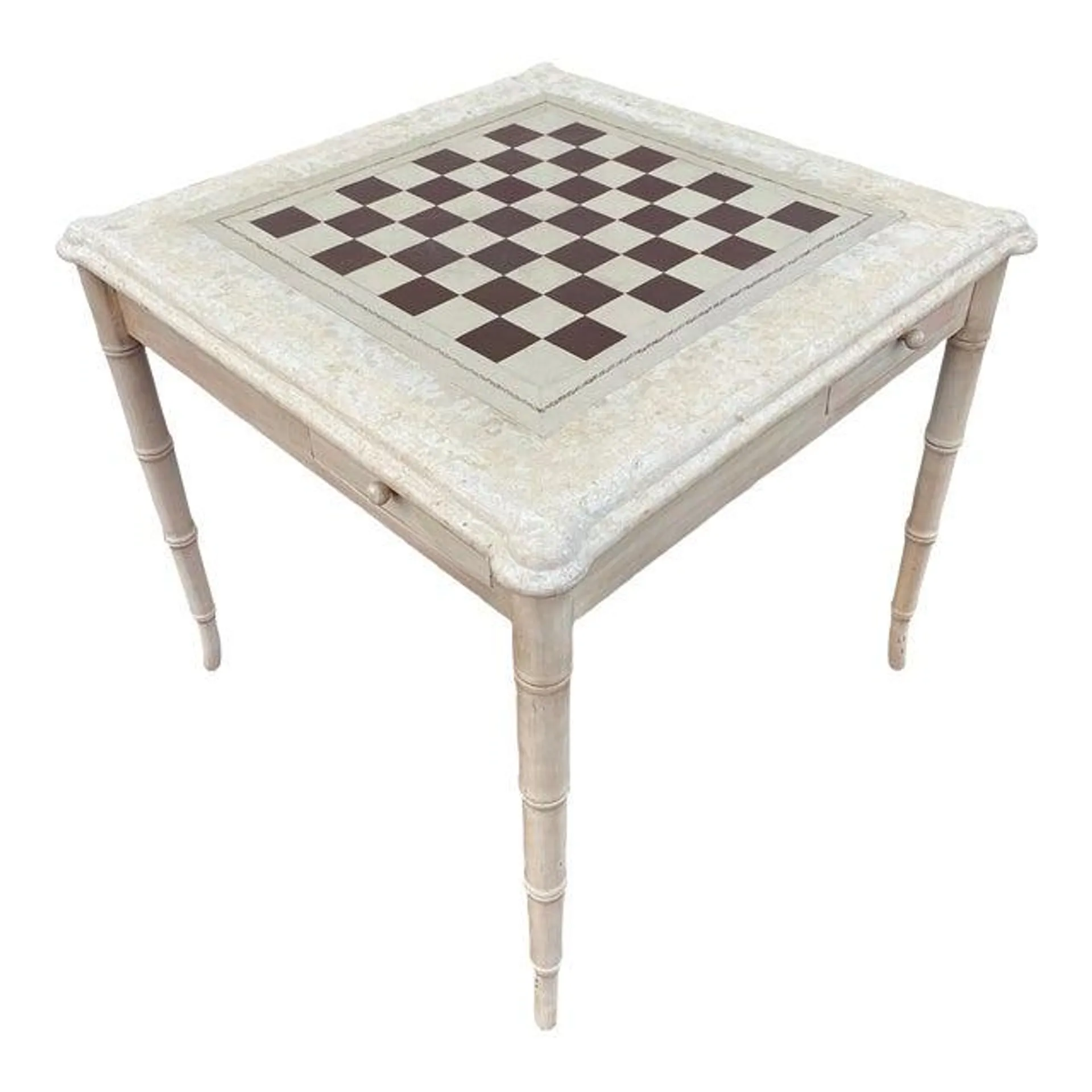 MidCentury Palm Beach Faux Bamboo Game Table