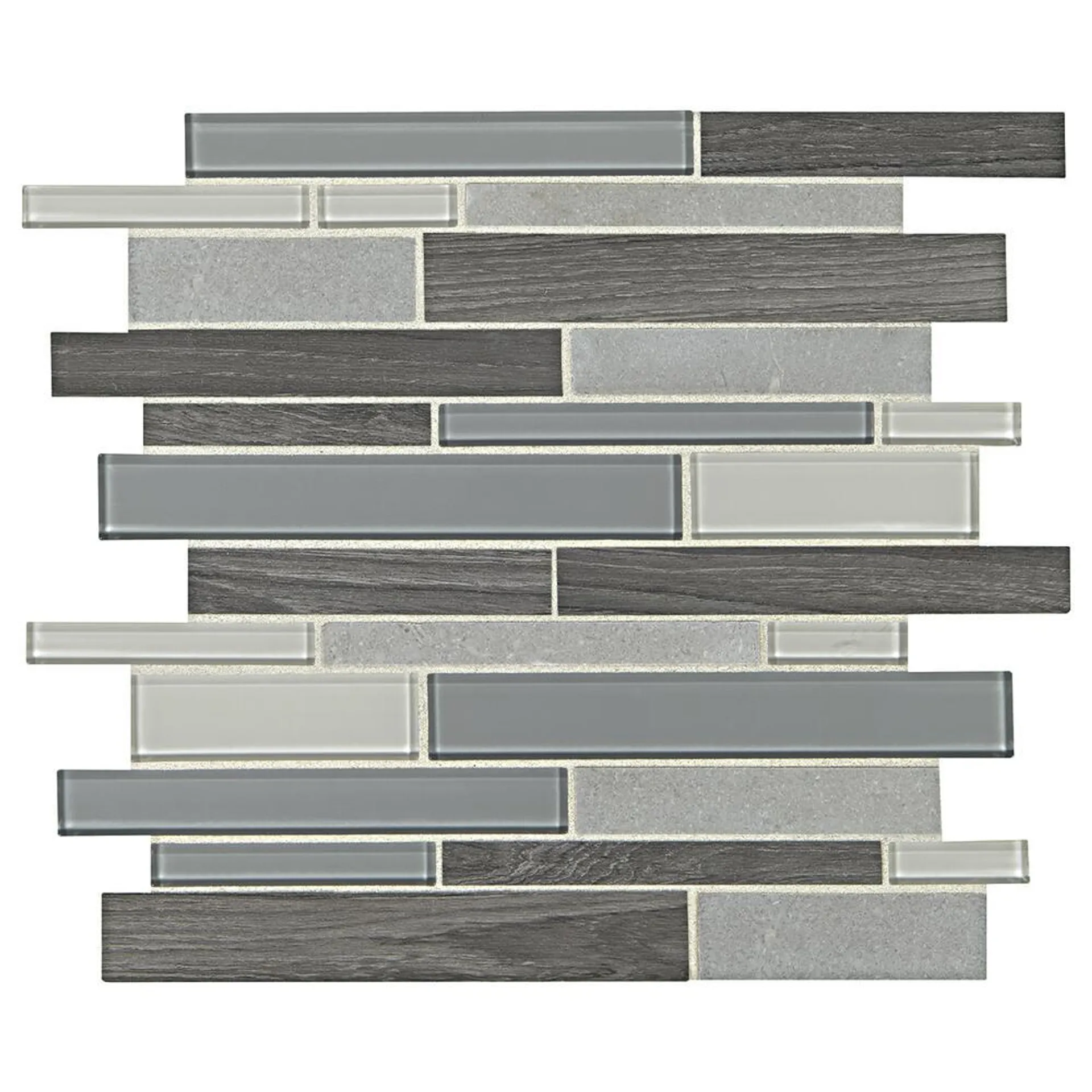 Mohawk® Inspired Earth Fog 11 x 14 Glass and Stone Mosaic Tile