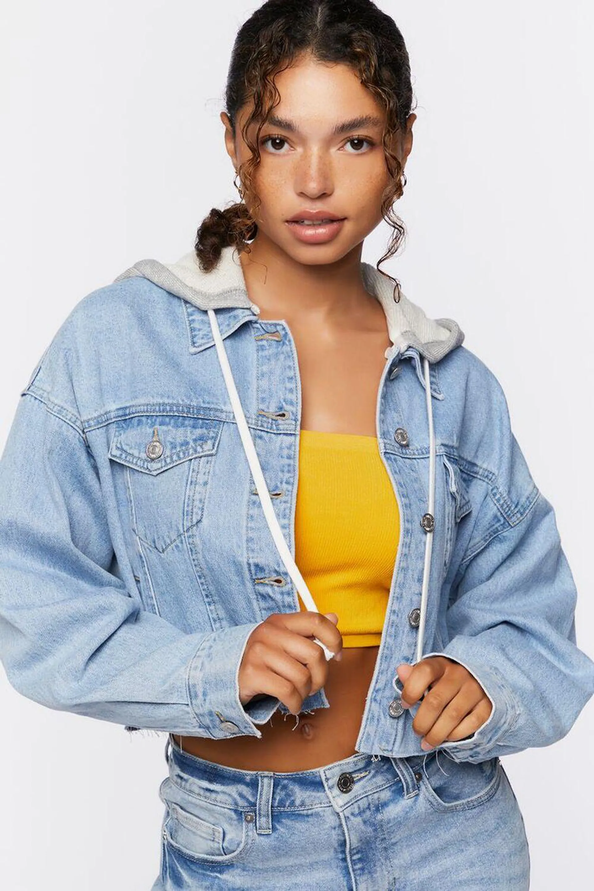 Cropped Combo Denim Jacket