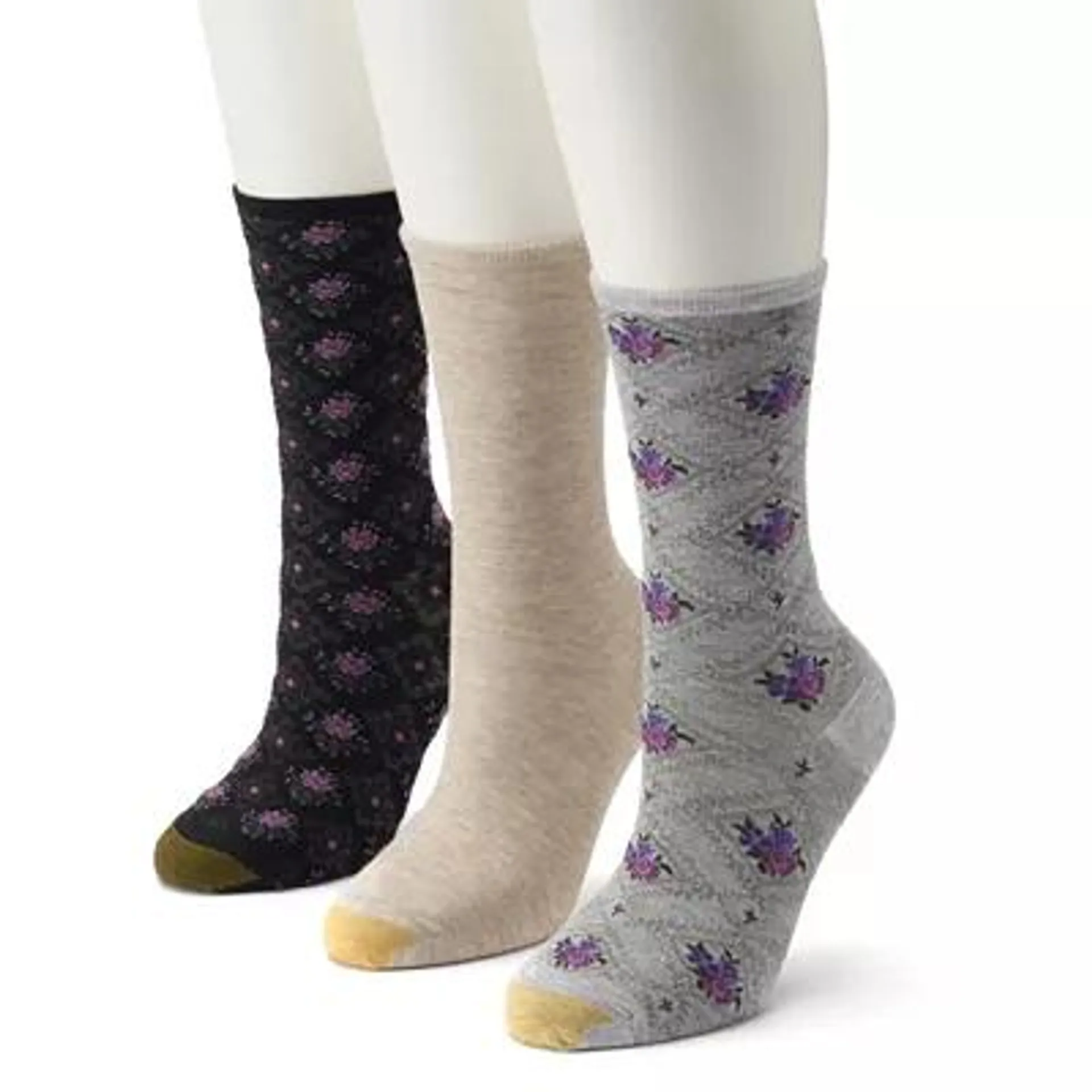 Women's GOLDTOE® 3-Pack Floral Crew Socks