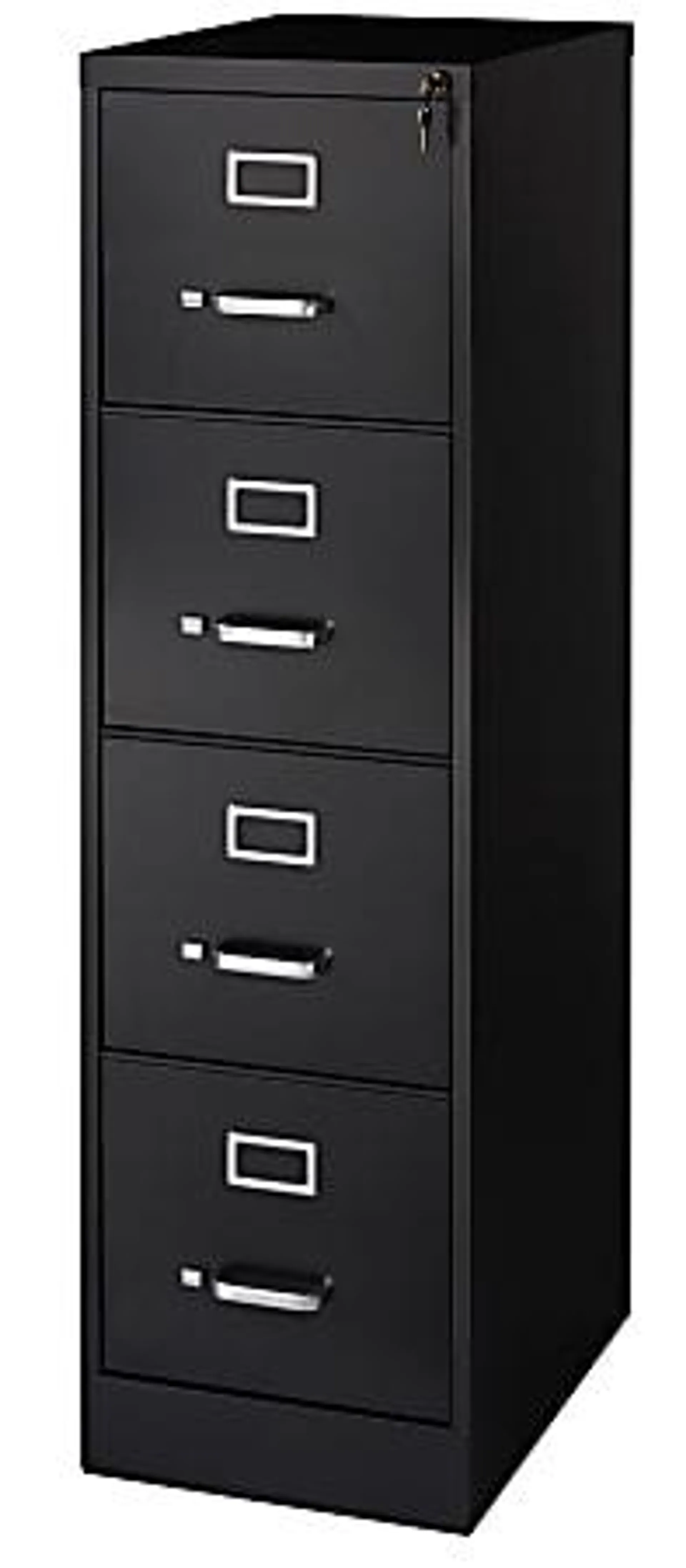 WorkPro 22"D Vertical 4-Drawer Letter-Size File Cabinet, Metal, Black