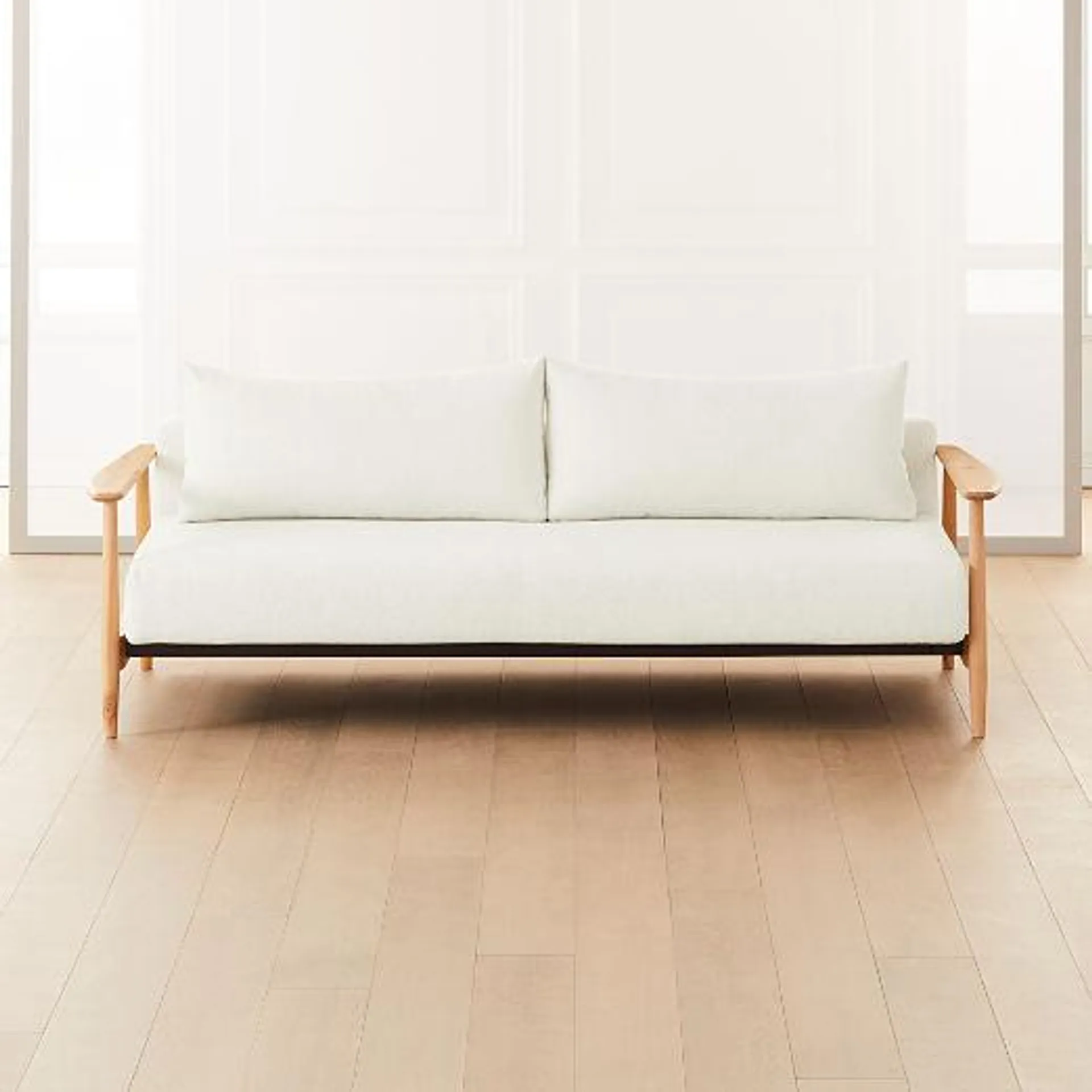 Una 84" Ivory Boucle Sleeper Sofa