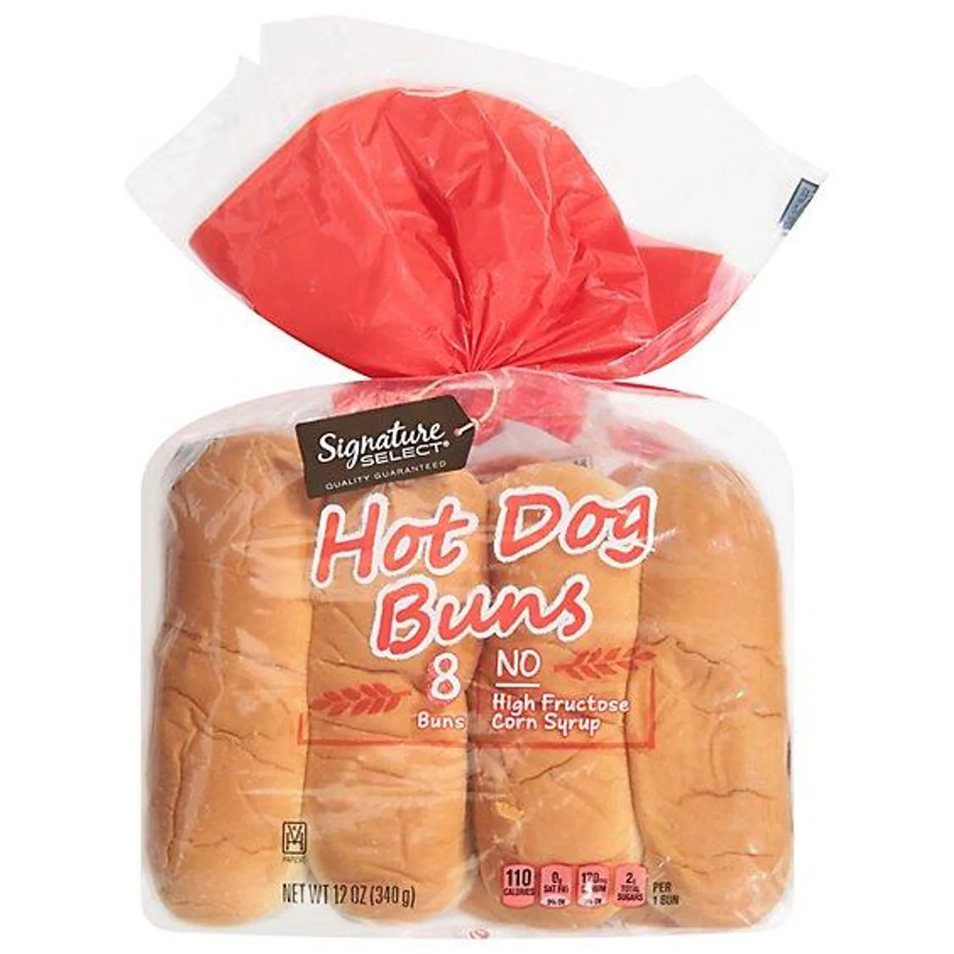 Signature SELECT Buns Hot Dog Enriched 8 Count - 12 Oz