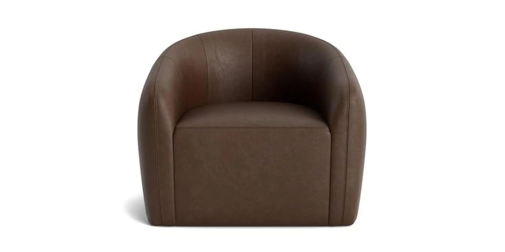 Garner Leather Barrel Swivel Chair