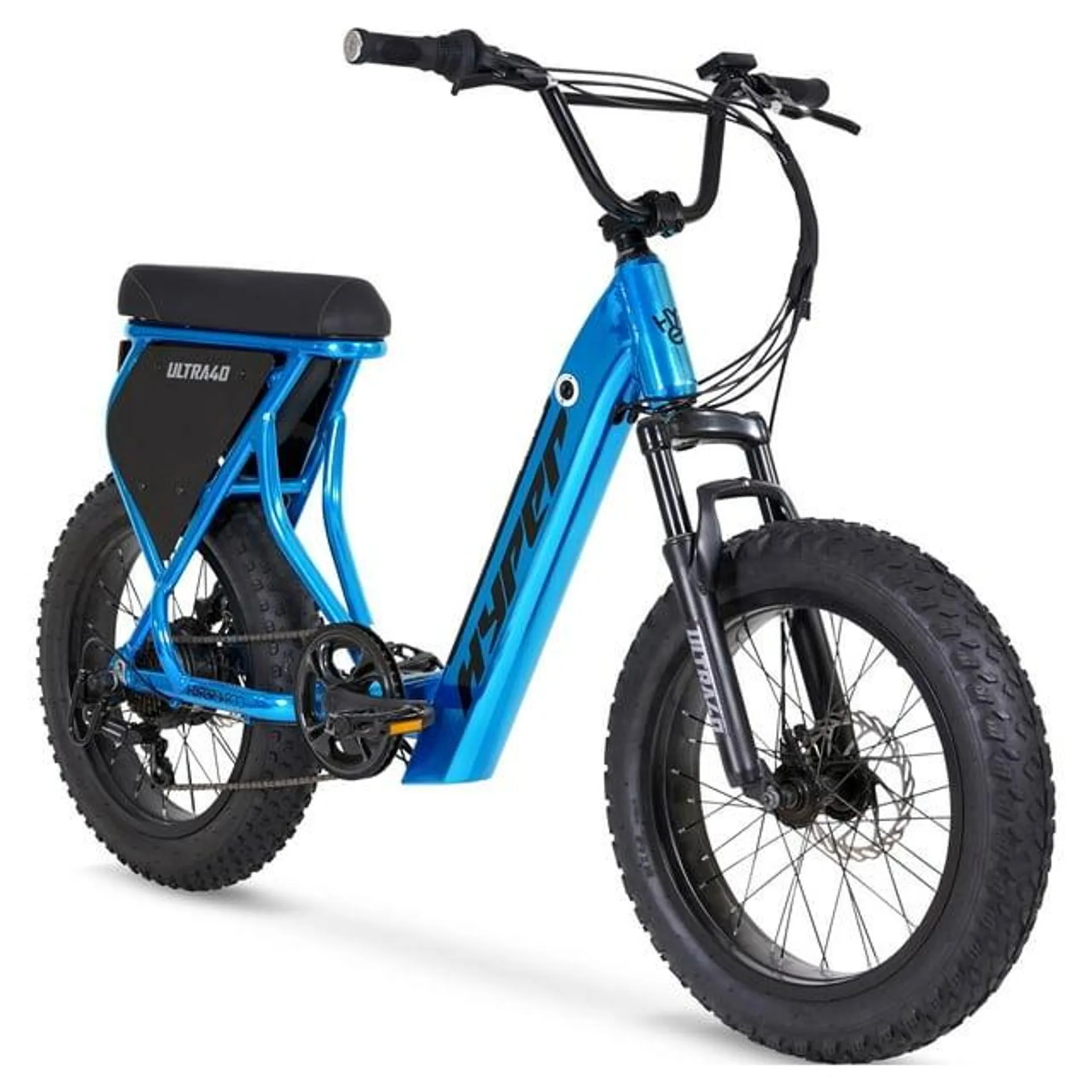 Hyper Bicycles Ultra 40 20" 36V Electric Bike for Adults, 250W E-Bike Motor, Blue