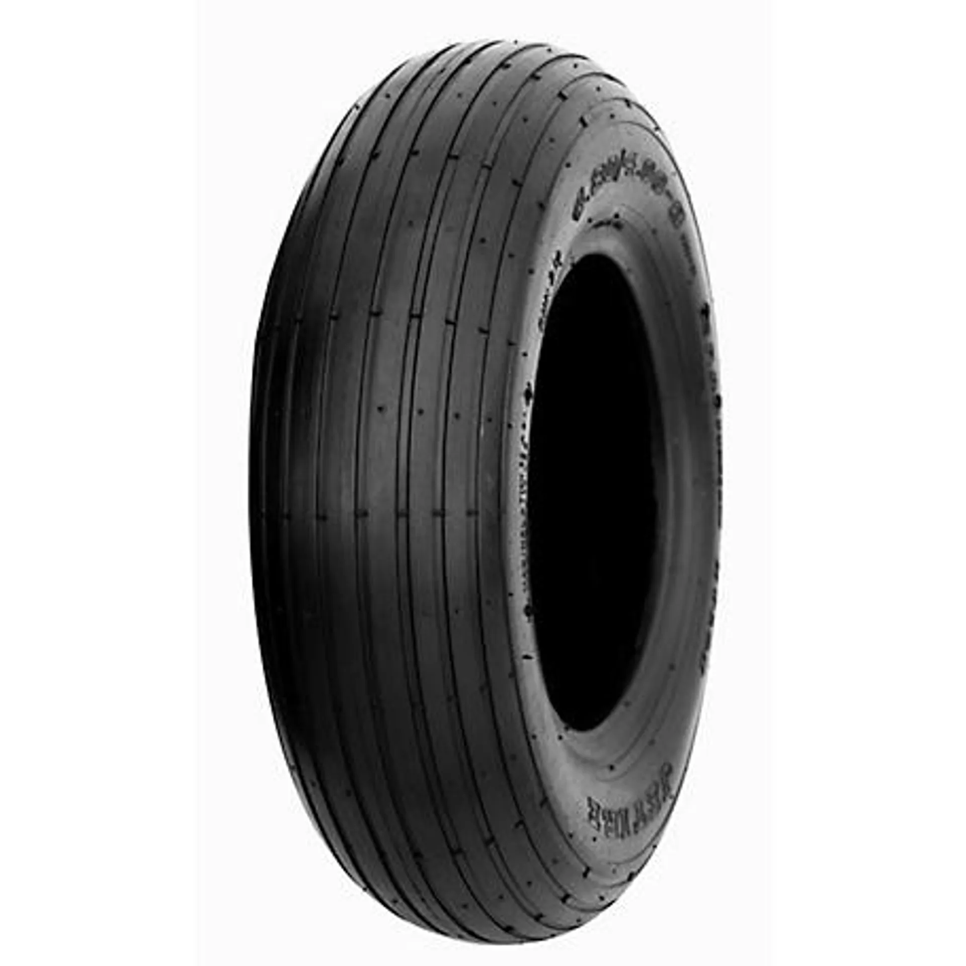 Hi-Run Wheelbarrow Tire, 4.80/4.00-8 4PR, Rib Tread