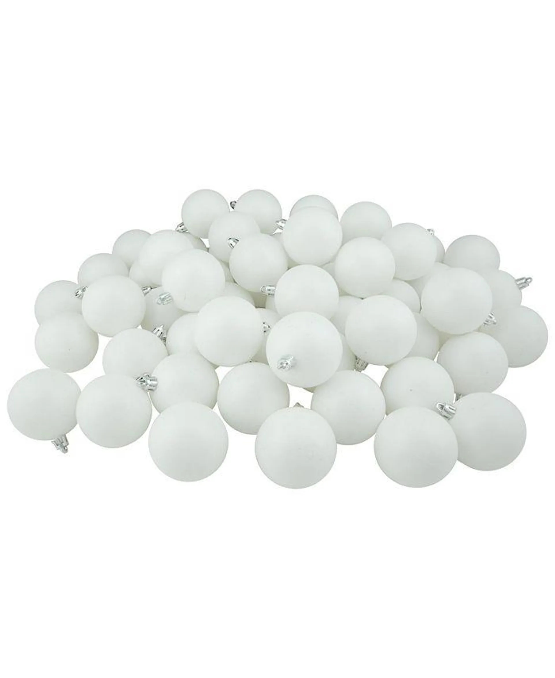 60 Count Winter Shatterproof Matte Christmas Ball Ornaments 60mm Set, 2.5"