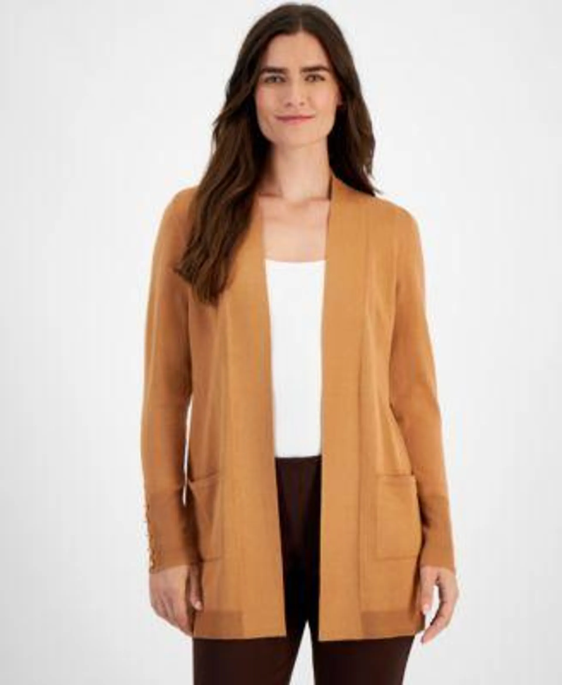 Women's Button-Sleeve Flyaway Cardigan, XS-4X, Created for Macy's