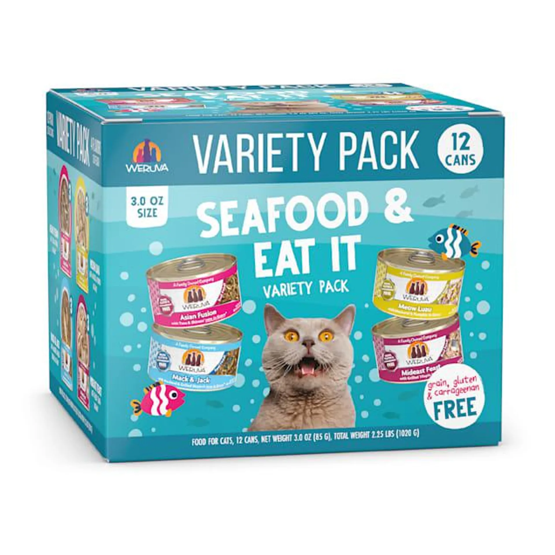 Weruva Classics Seafood & Eat It Variety Pack Wet Cat Food, 3 oz., Count of 12