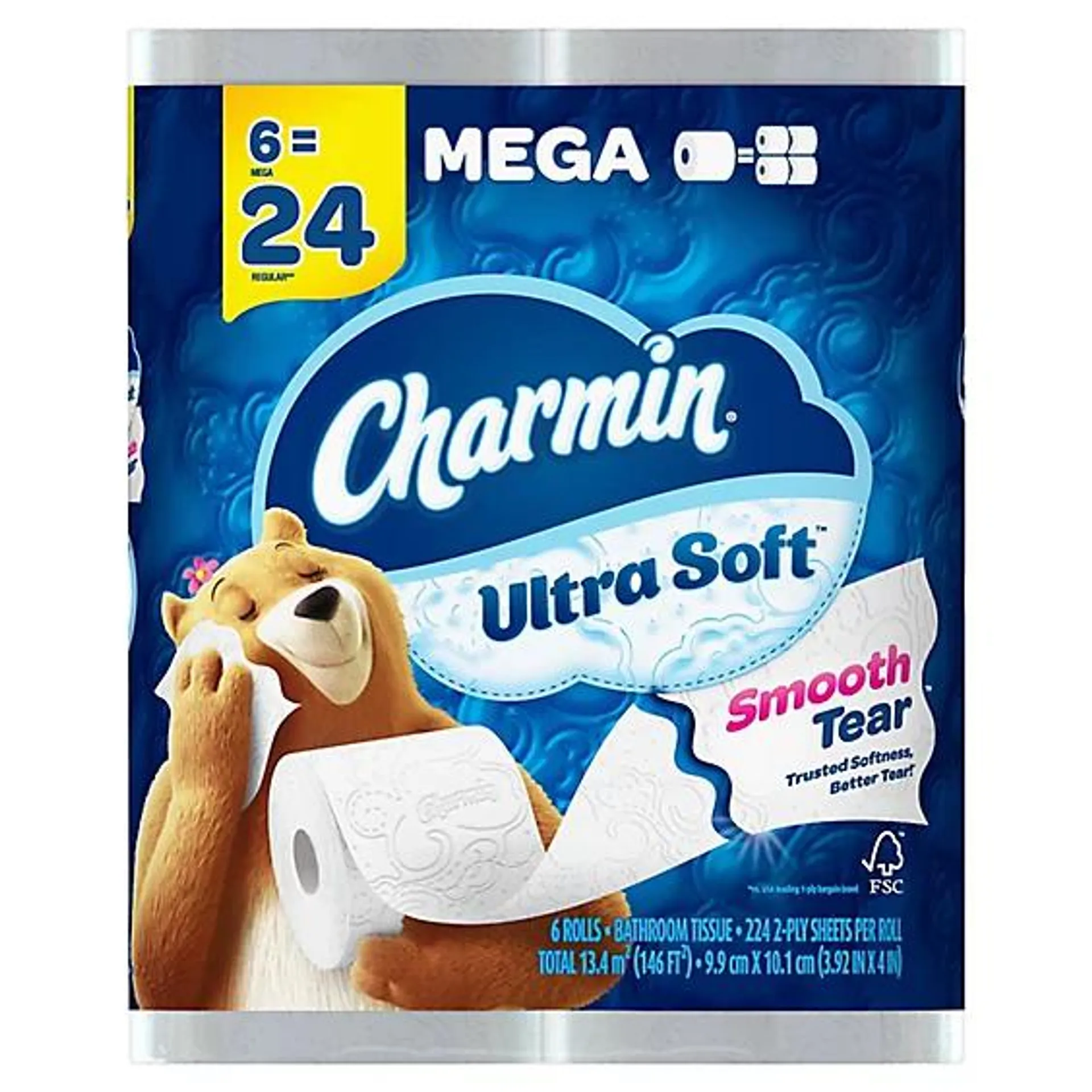Charmin Ultra Soft Bathroom Tissue Mega Rolls 2 Ply - 6 Roll
