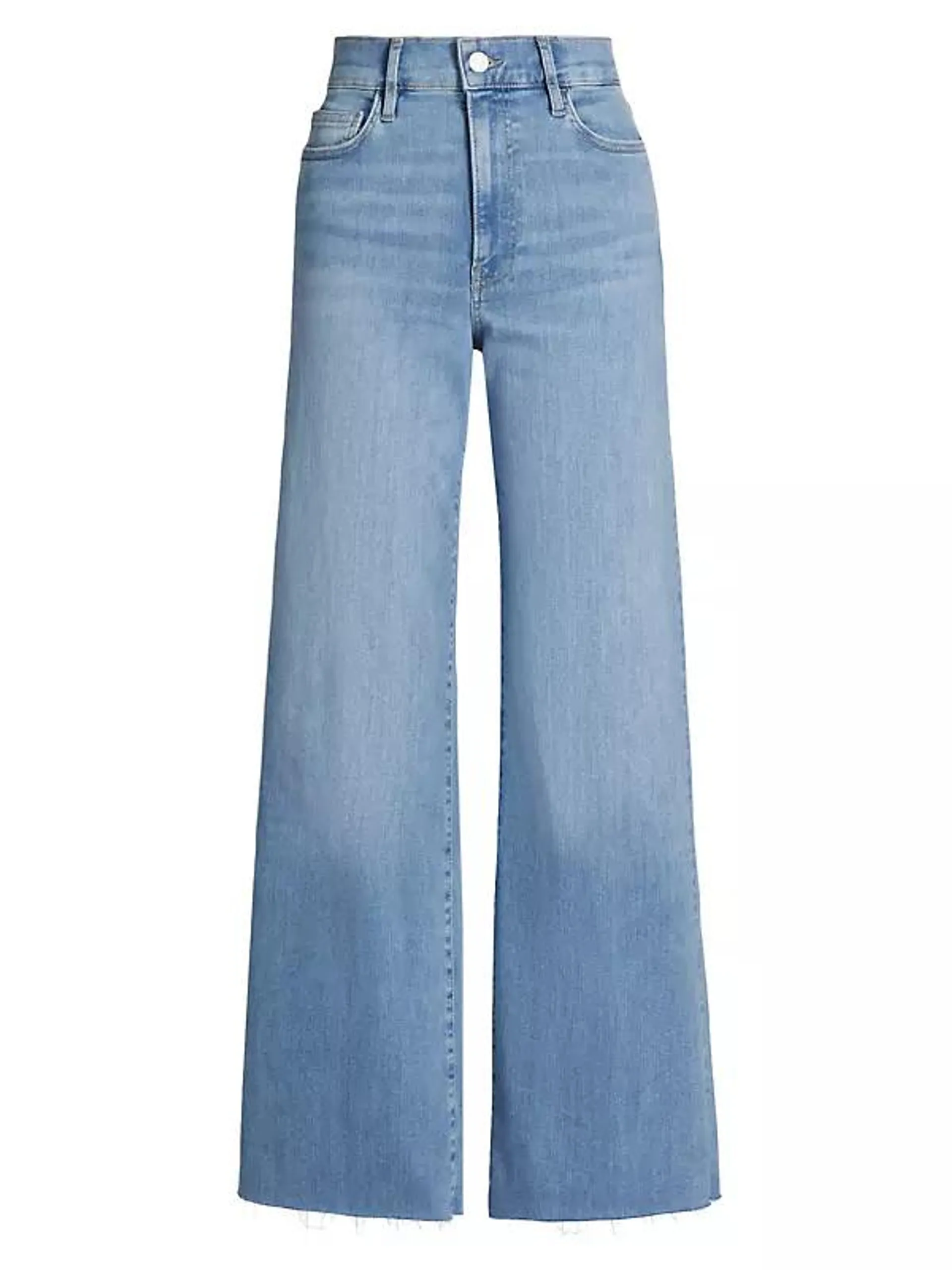 Le Slim Palazzo Raw-Fray High-Rise Jeans