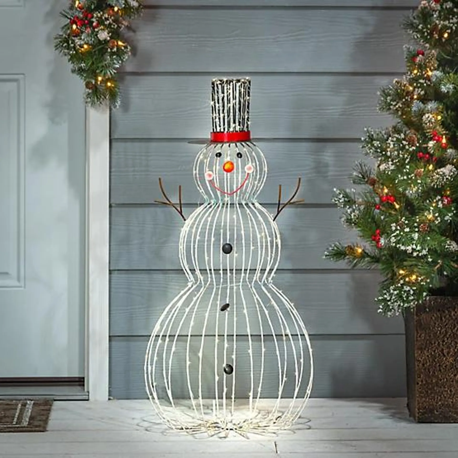 33 in. Jolly Wire LED Snowman Christmas Holiday Outdoor Yard Decor