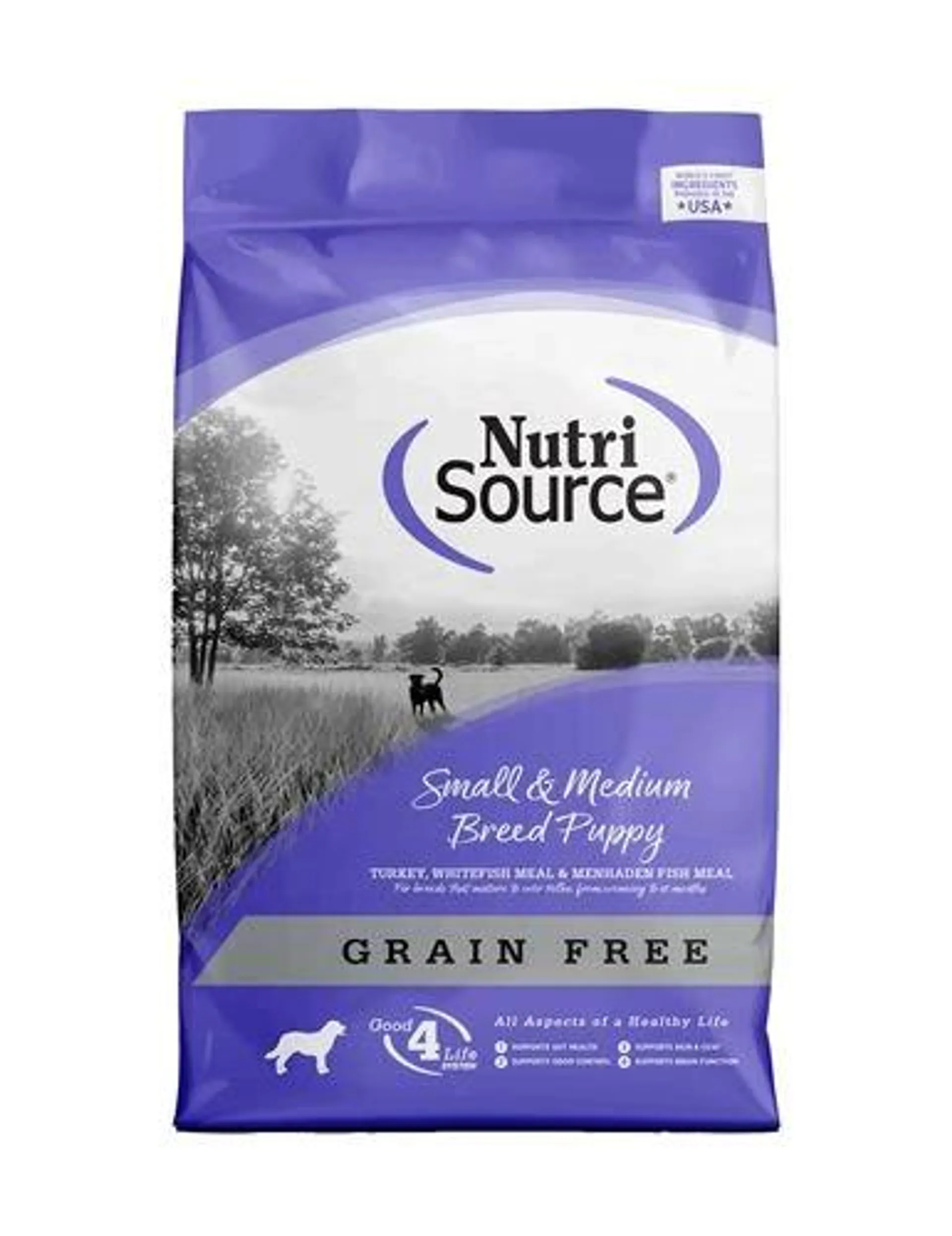 NutriSource Grain Free Small/Medium Breed Dry Puppy Food, Turkey, 26 Pounds