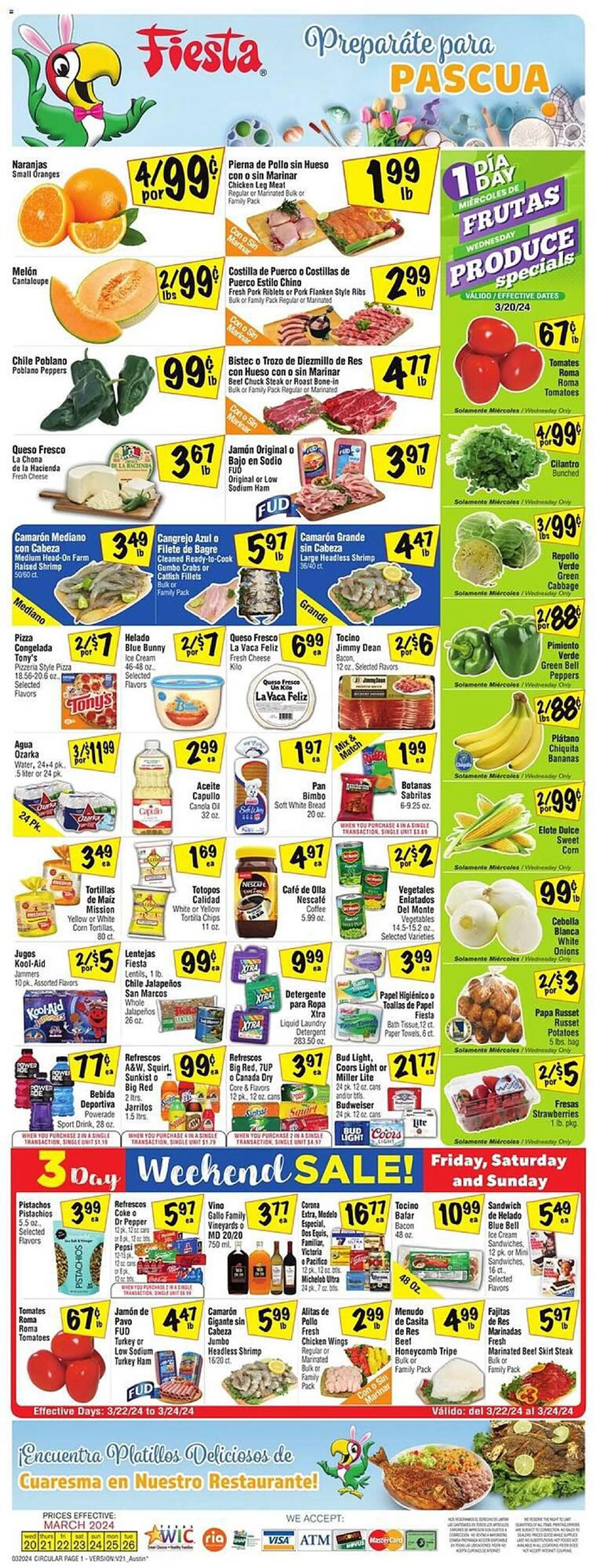 Weekly ad Fiesta Mart Weekly Ad from March 20 to March 26 2024 - Page 1