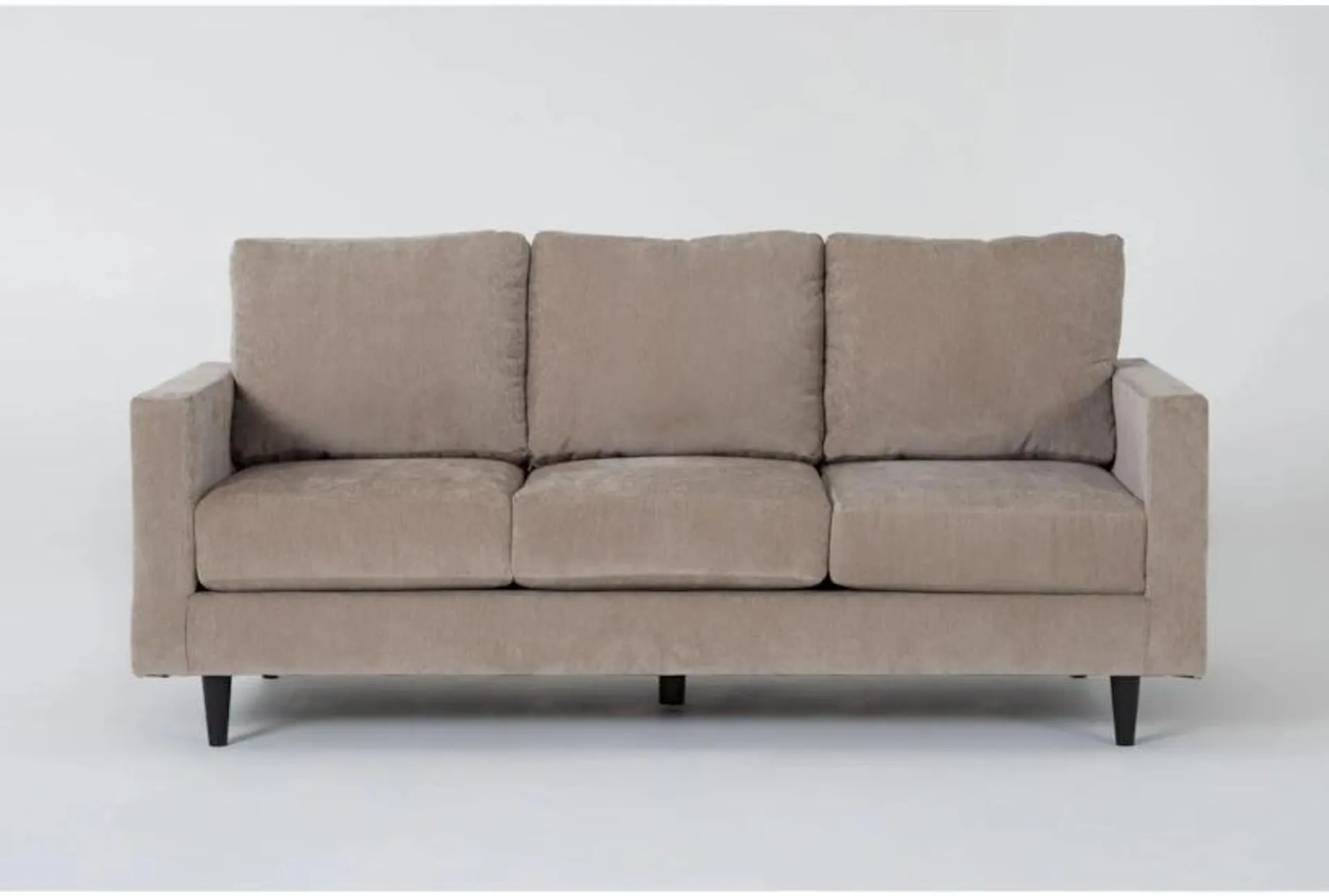 Bradley Khaki Beige Fabric Modern 81" Sofa