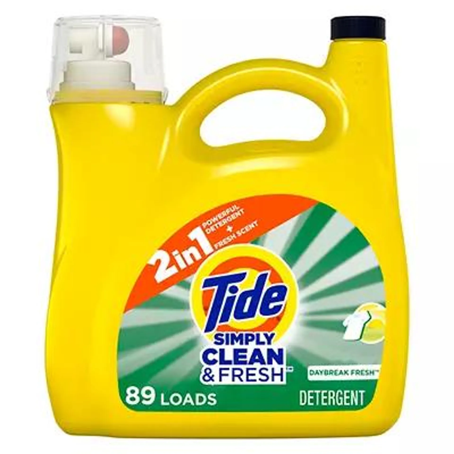 Tide Simply Liquid Laundry Detergent, Daybreak Fresh, 128 oz, 89 Loads, HE Compatible