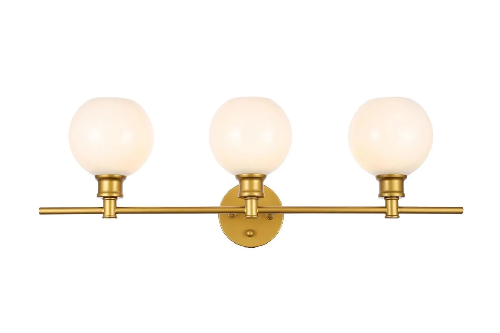 Collier 3 Light Brass And Frosted White Glass Wall Sconce