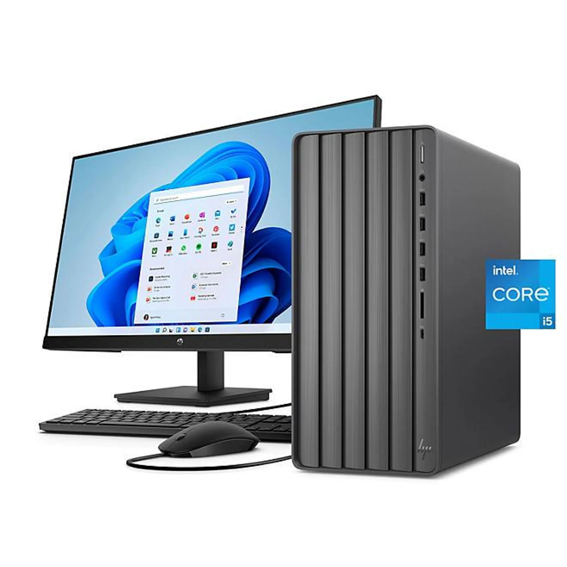 HP ENVY Desktop Bundle w/HP 27" FHD Monitor - 12th Gen Intel Core i5-12400 Processor - 12GB Memory - 512GB SSD - 2 Year Warranty Care Pack - Windows 10 Home