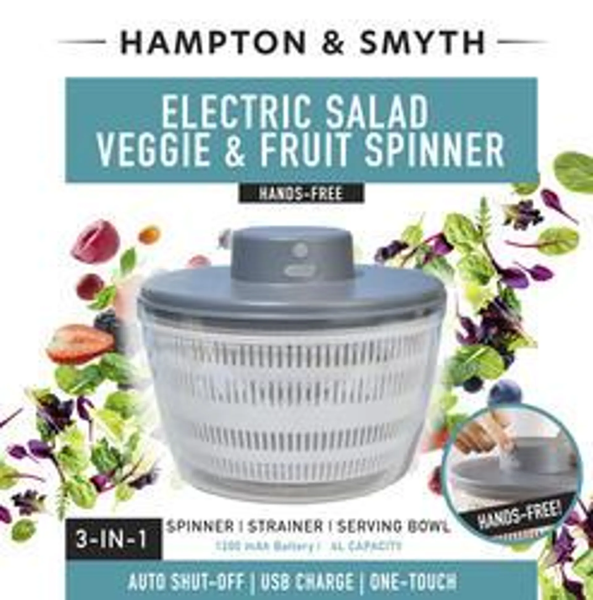 Hampton & Smyth OneTouch Electric 3-in-1 Spinner