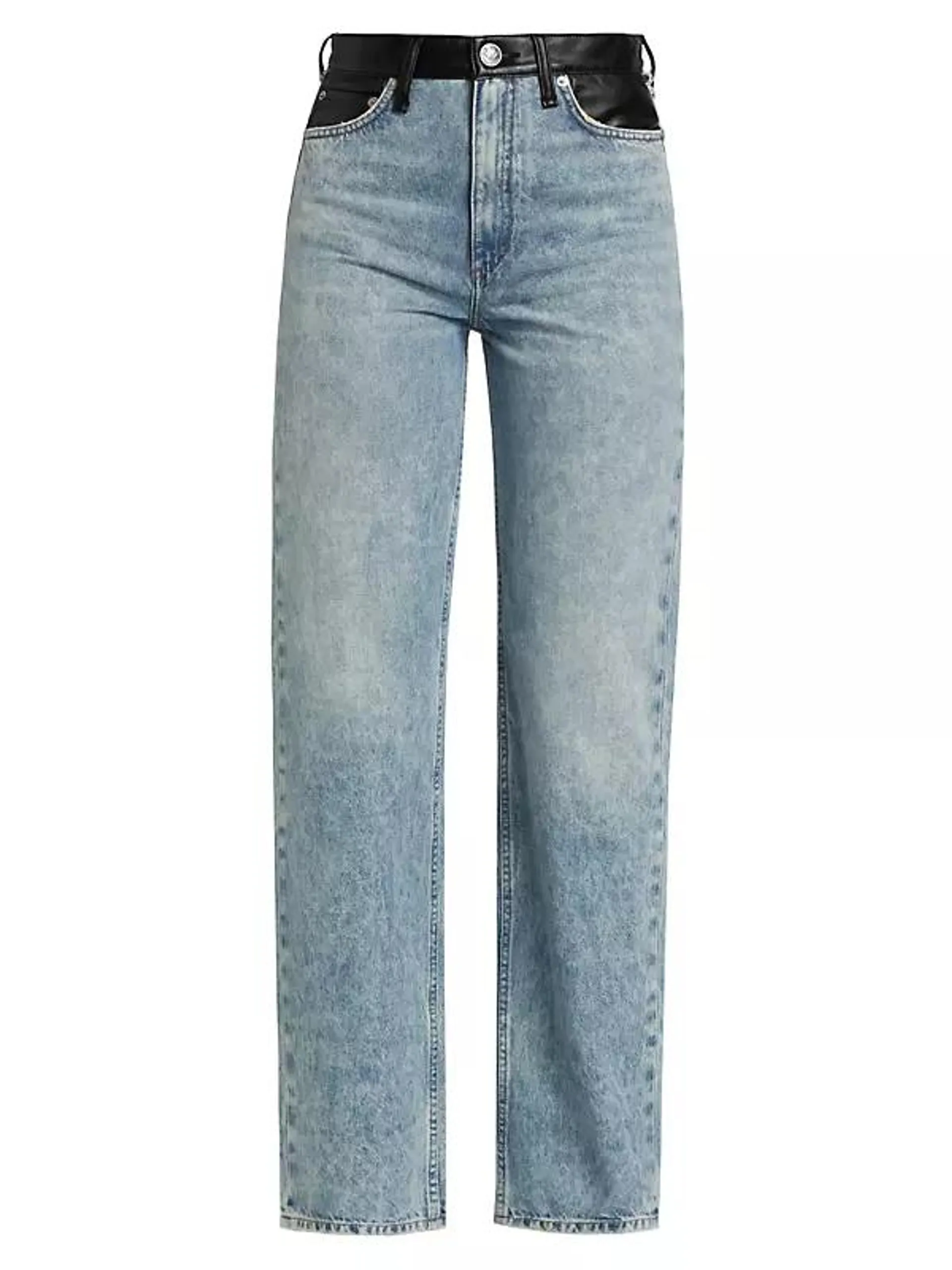 Shea High-Rise Straight-Leg Combo Jeans