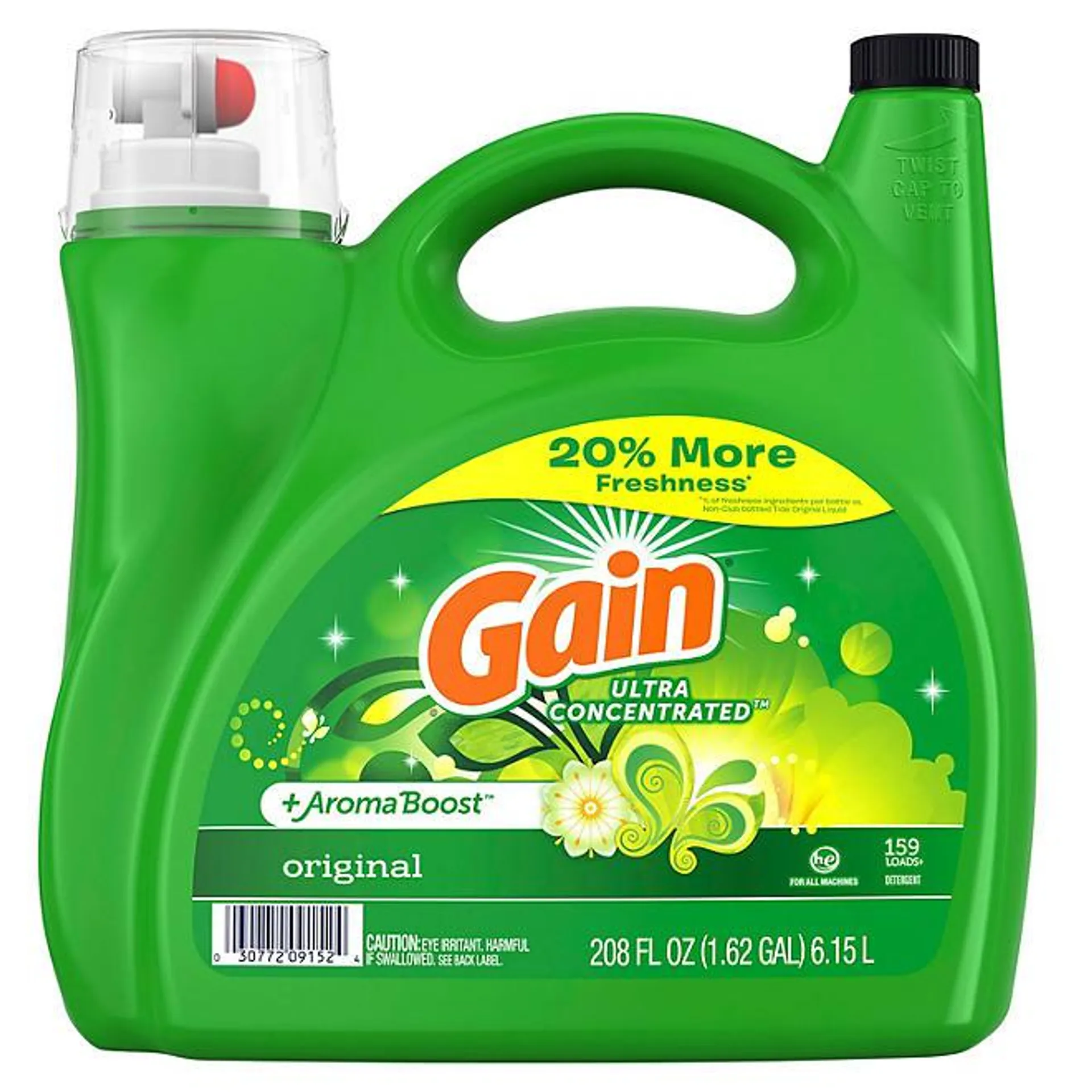 Gain Ultra Concentrated + Aroma Boost Laundry Detergent, Original Scent (208 fl. oz., 159 loads)