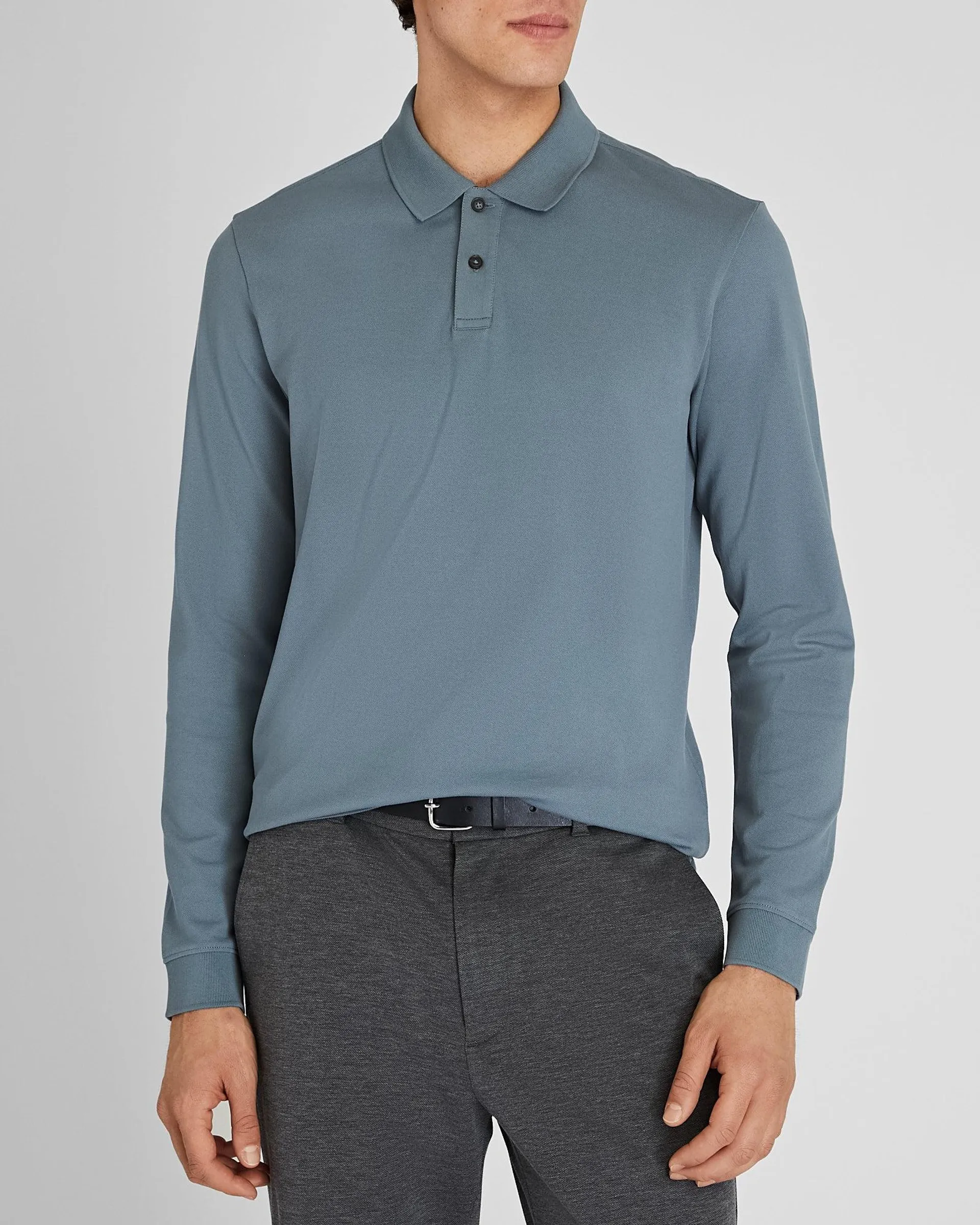 Long Sleeve Clean Piqué Polo