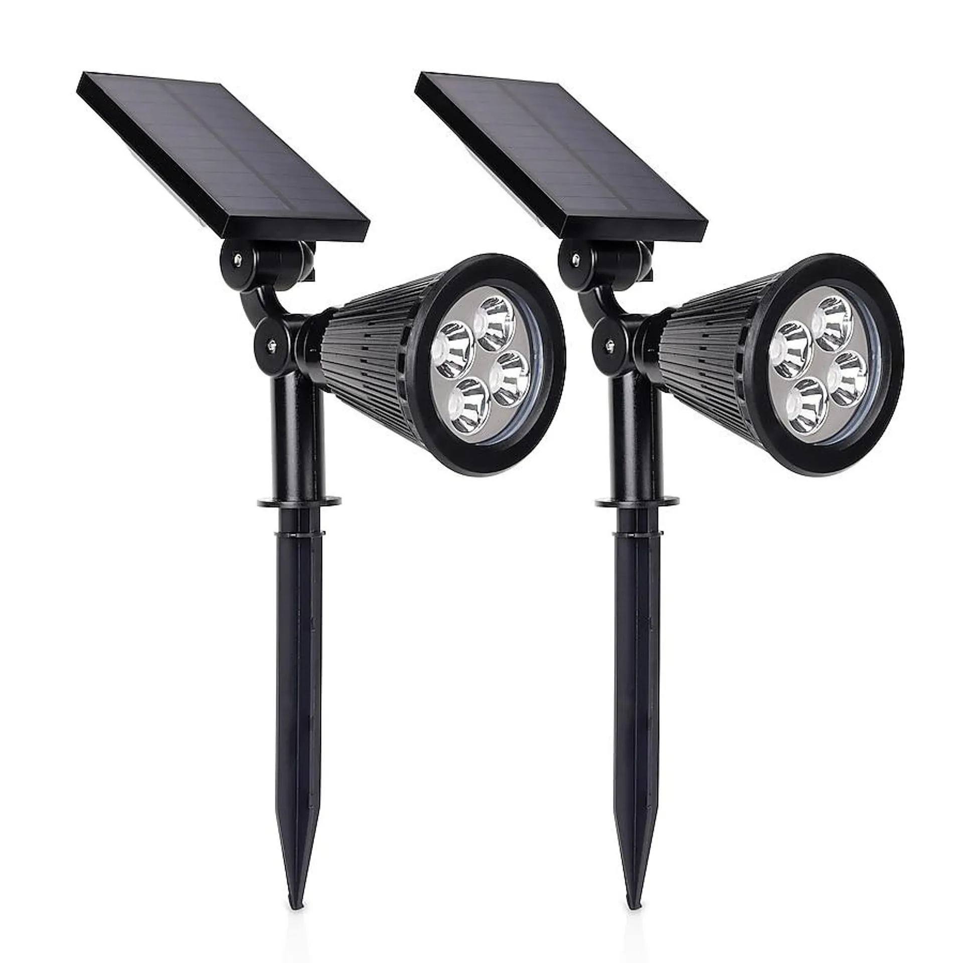 TECHKO Outdoor Solar Spotlights for Landscape 410-Lumen 2-Watt Black Solar LED Spot Light