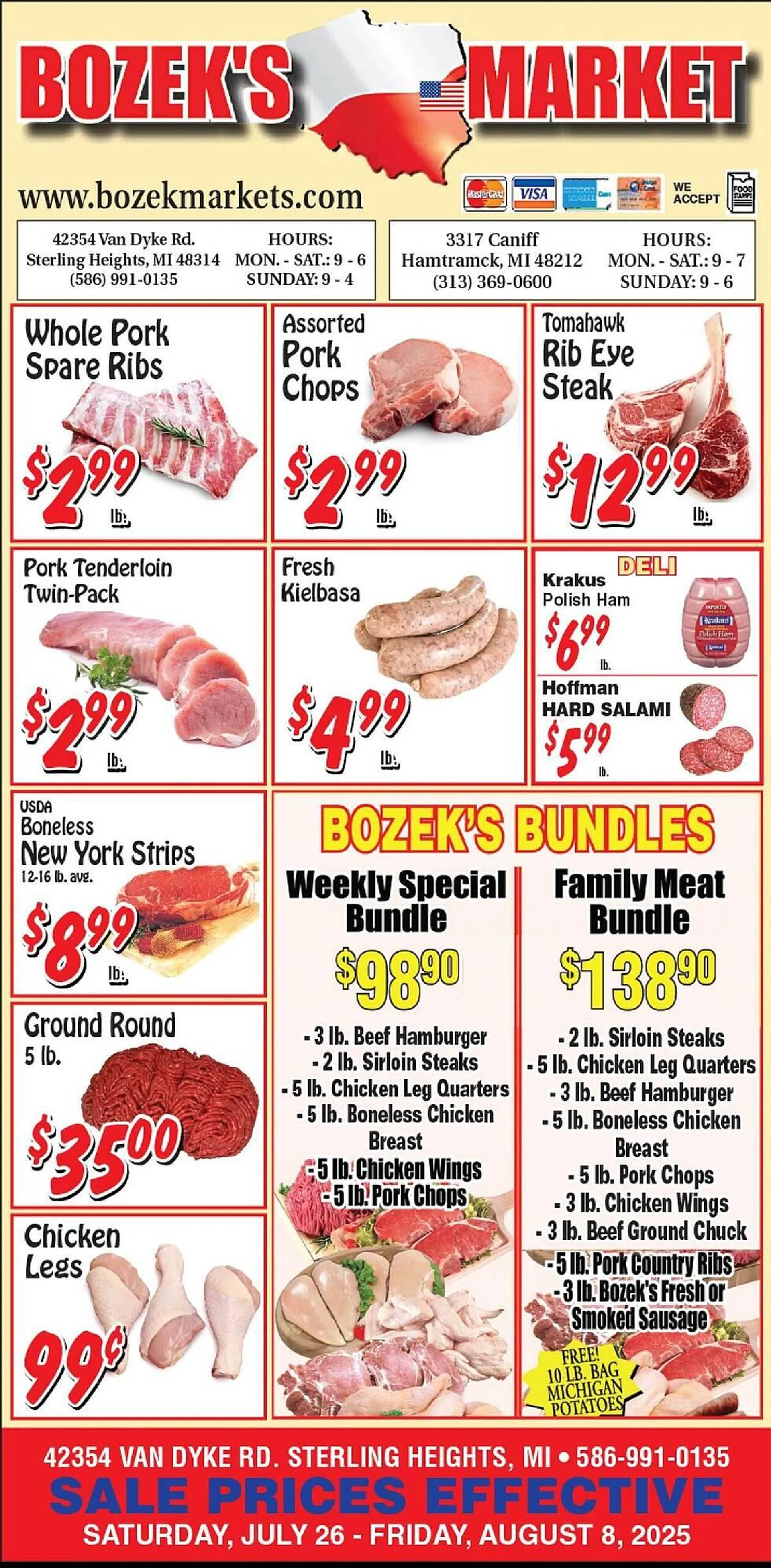 Weekly ad Bozek's Market Weekly Ad from July 26 to August 8 2025 - Page 1