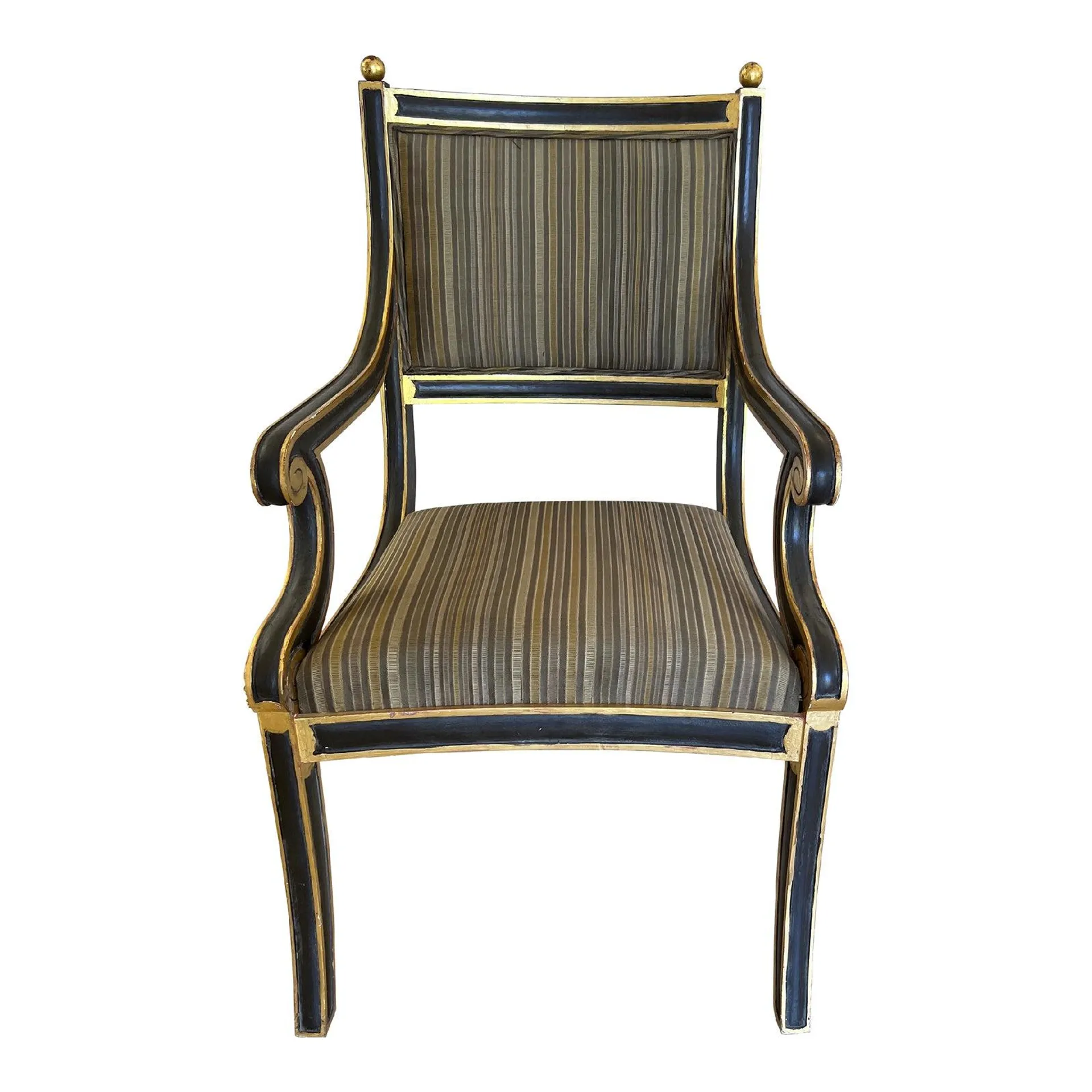 Neoclassicial Painted Arm Chair by Dennis and Leen