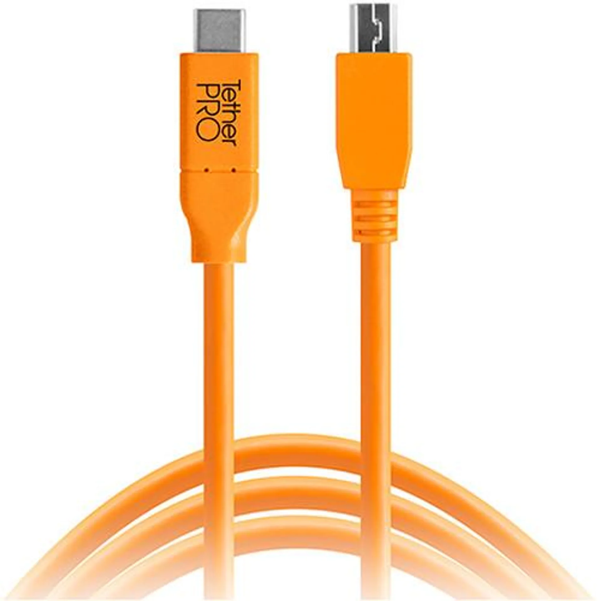 Tether Tools TetherPro USB Type-C Male to 5-Pin Mini-USB 2.0 Type-B Male Cable (15', Orange)