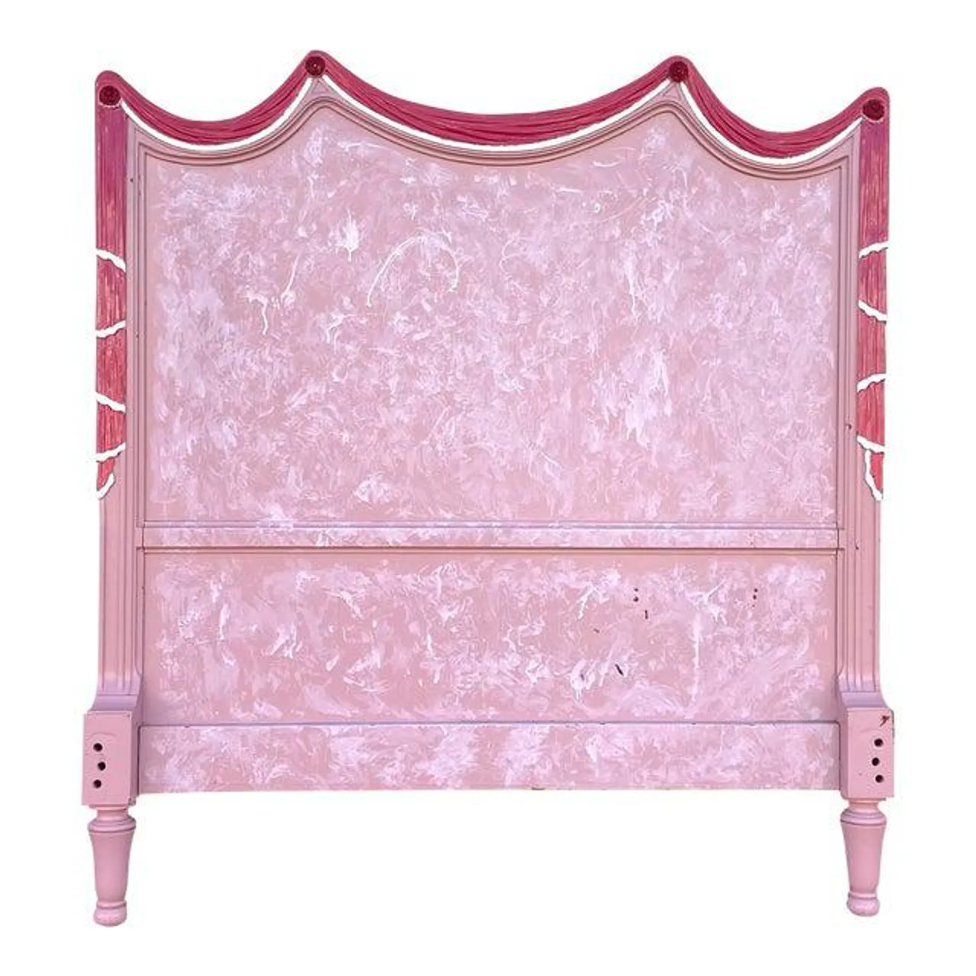 Twin Size French Style Painted Pink Headboard - 2 of 2